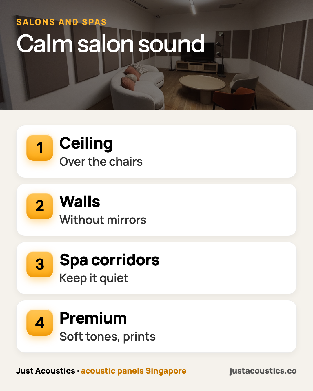 Calm salon sound infographic