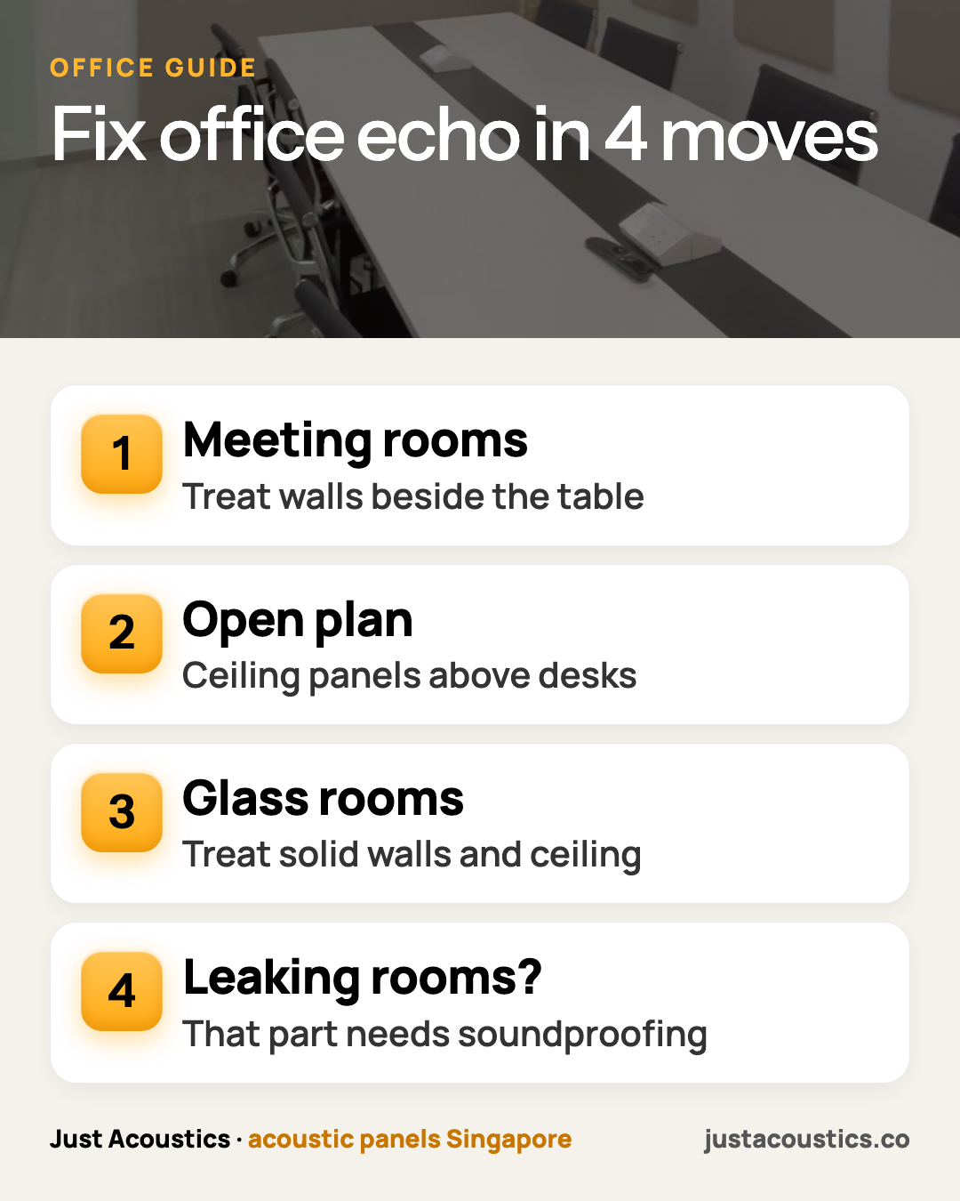 Fix office echo in 4 moves infographic