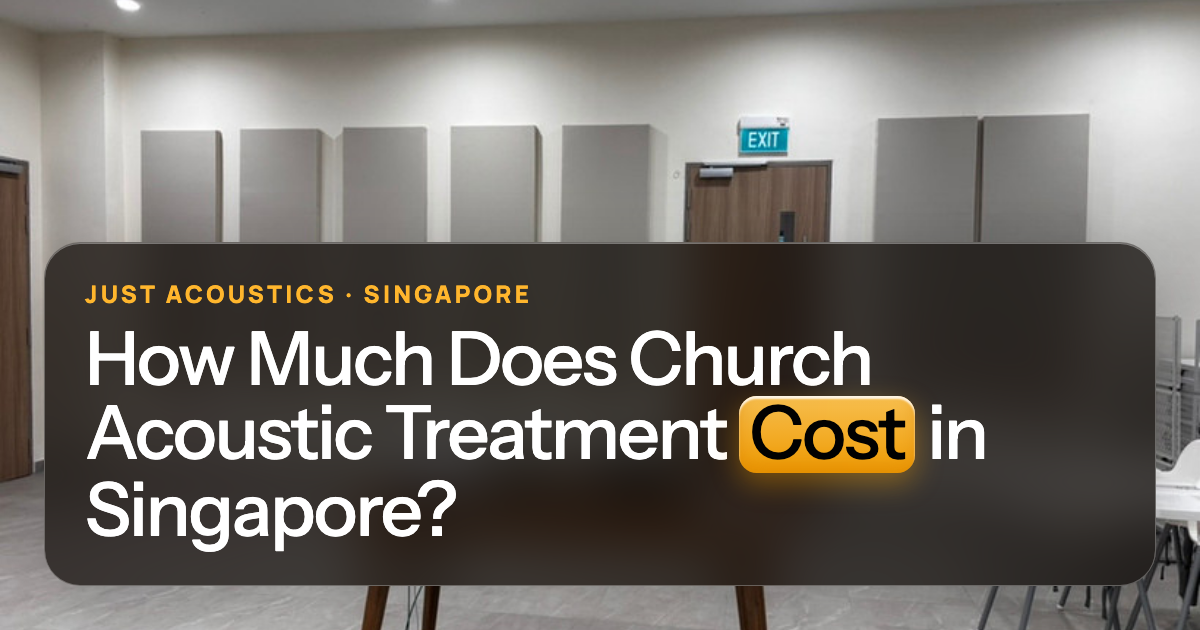 Church hall with grey acoustic panels