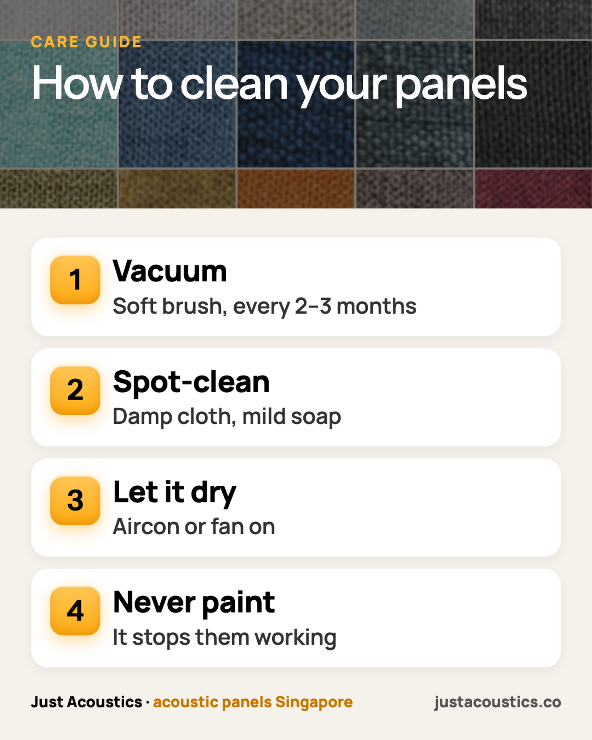 How to clean your panels infographic