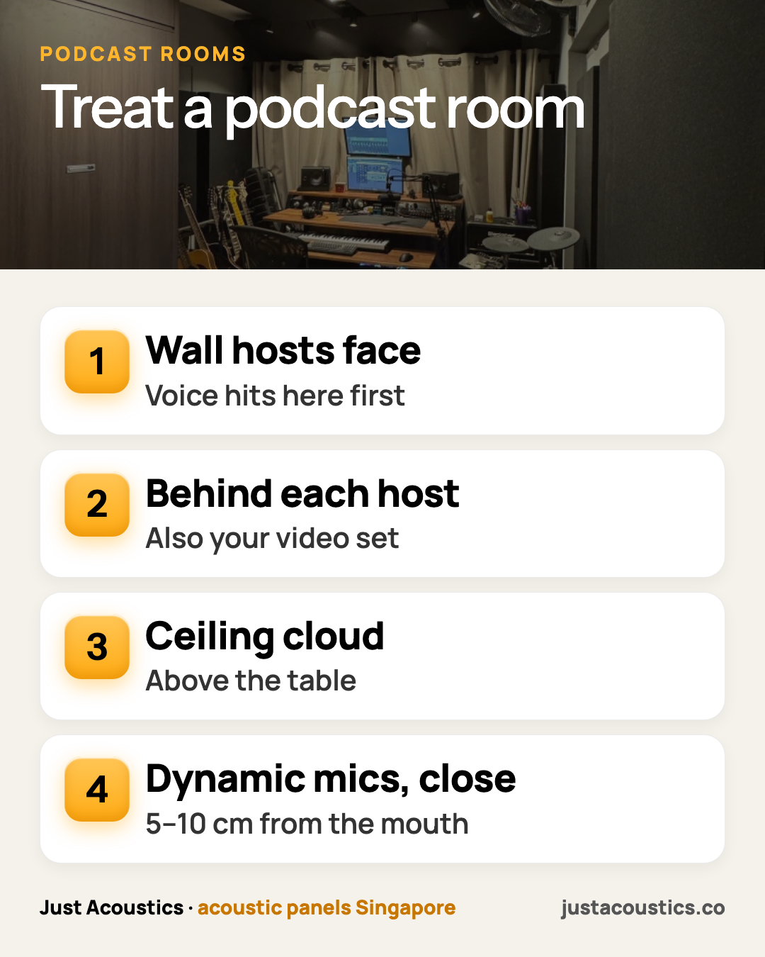 Treat a podcast room infographic