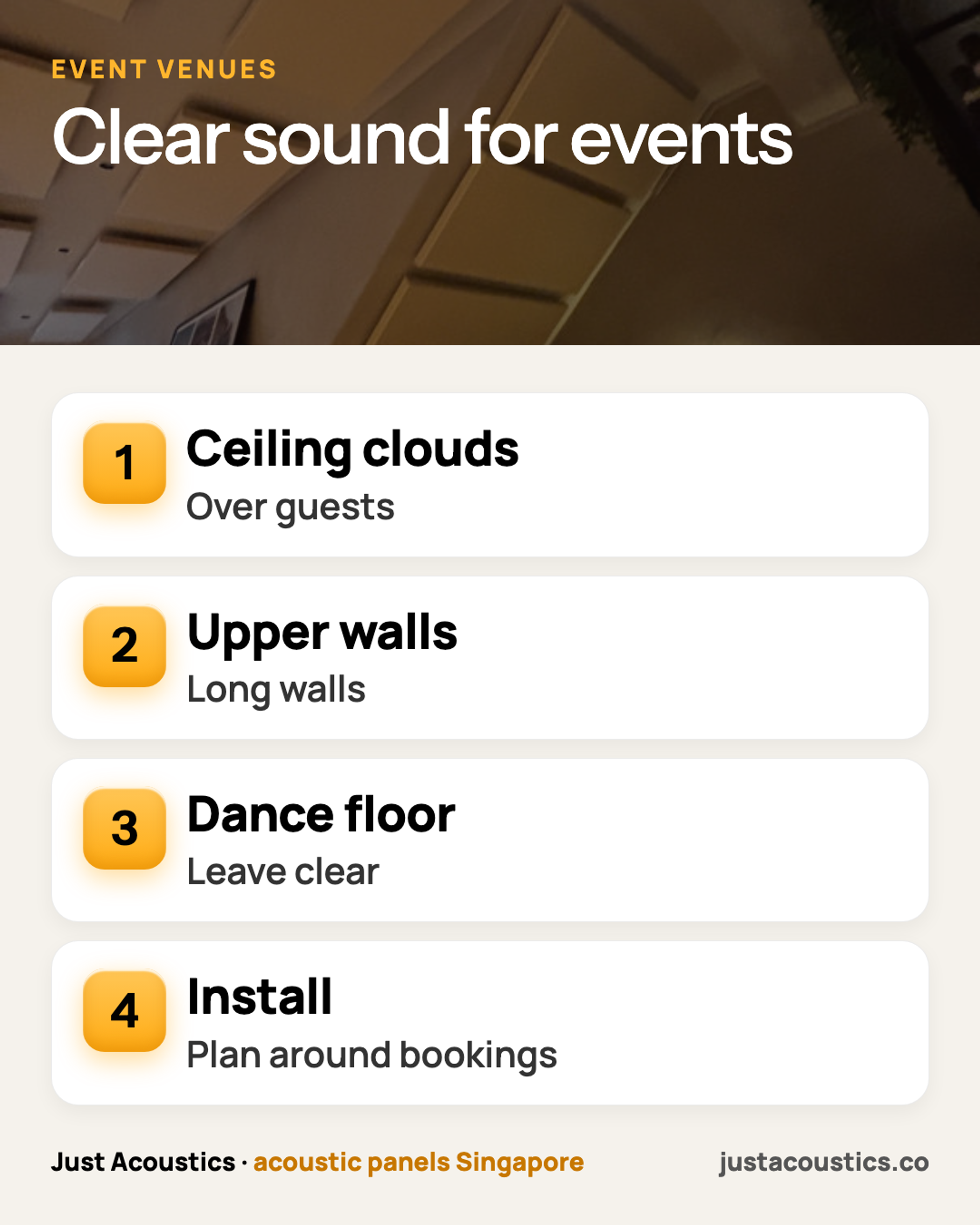 Clear sound for events infographic