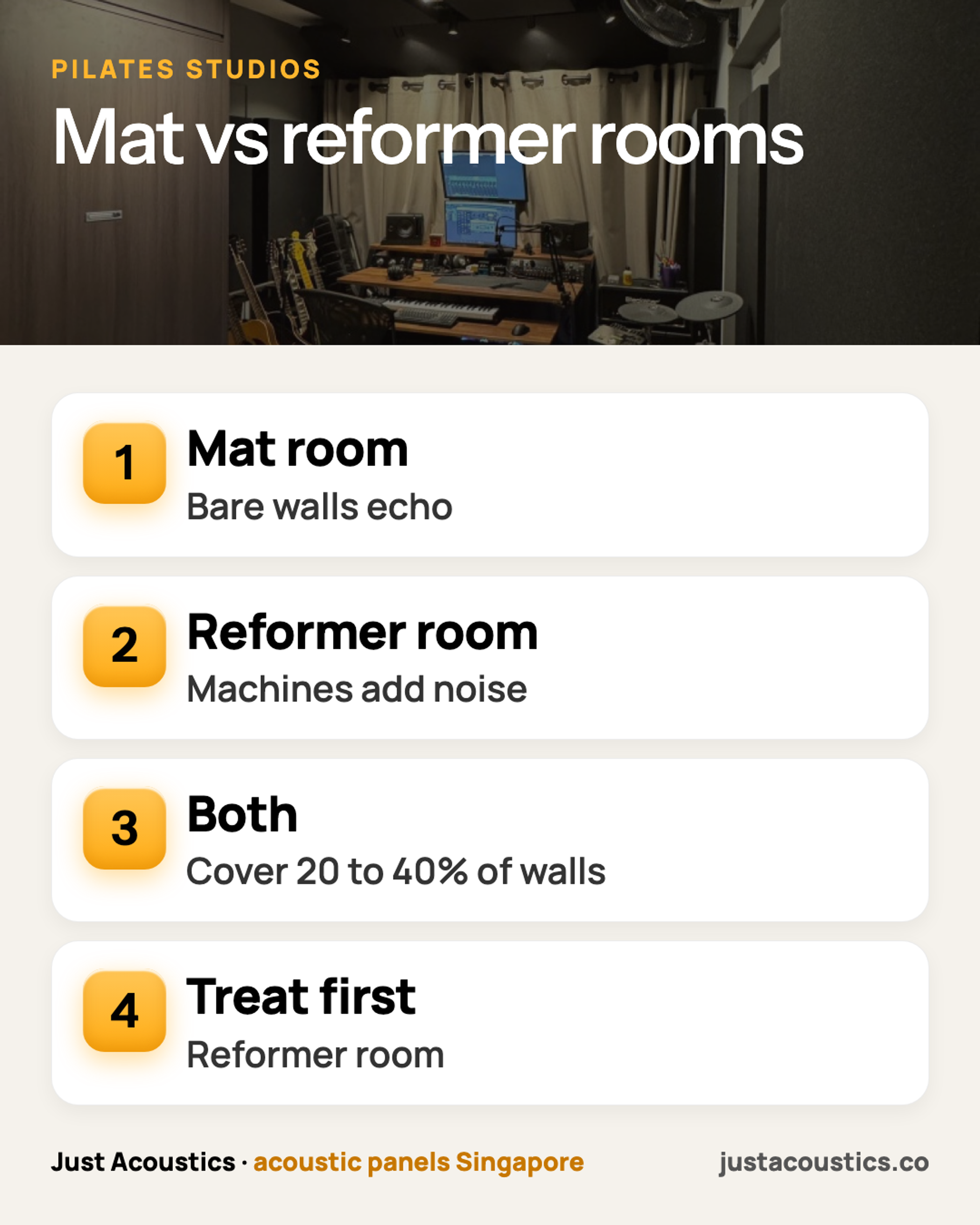 Mat vs reformer rooms infographic