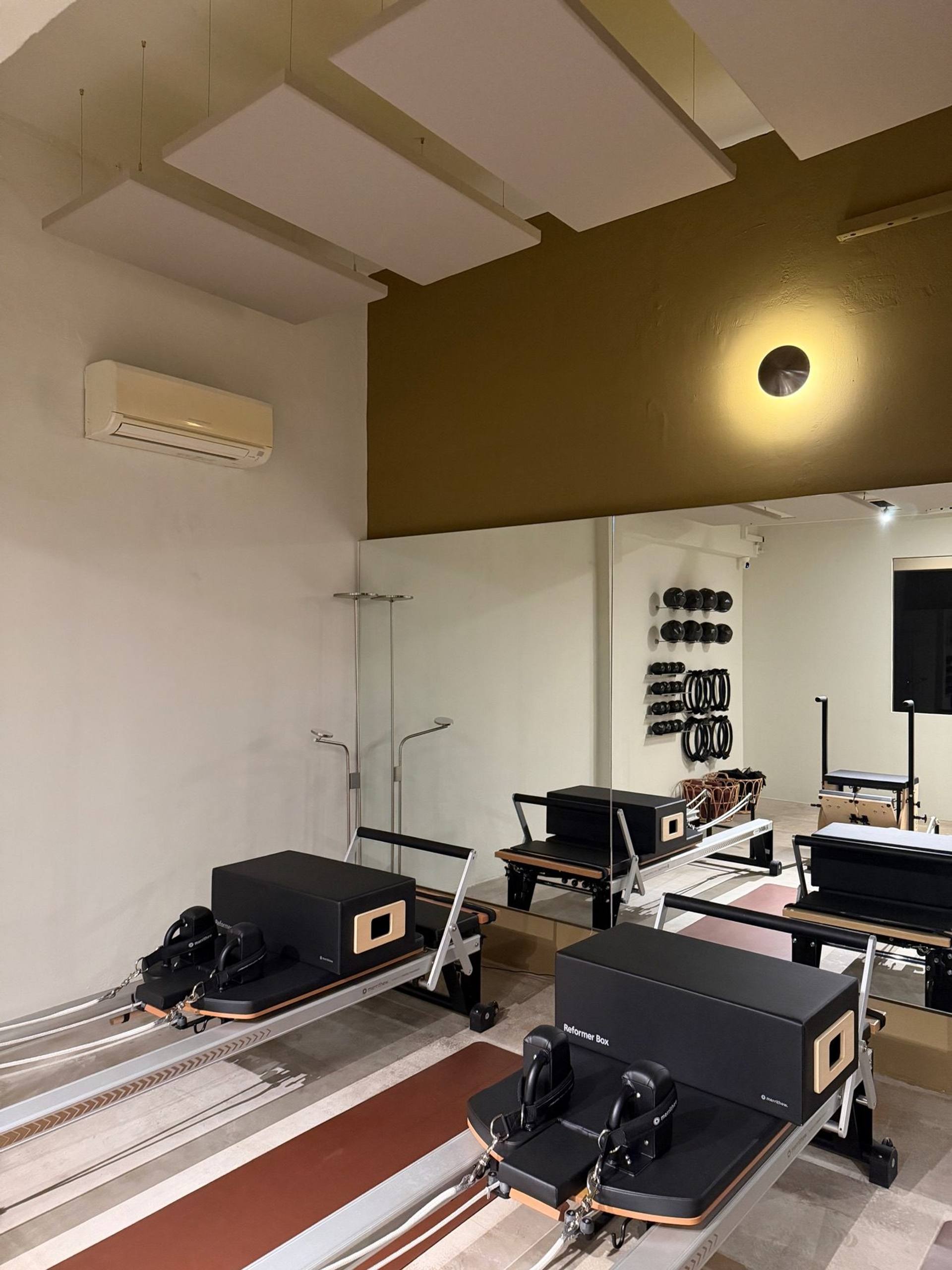 Schola Pilates Studio, Sennett Estate: acoustic panels installed by Just Acoustics