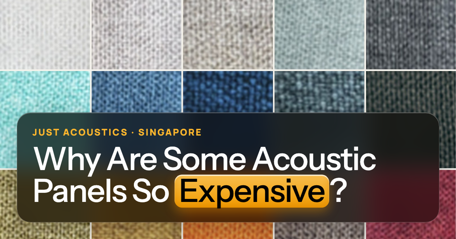 Fabric swatches for acoustic panels in many colours
