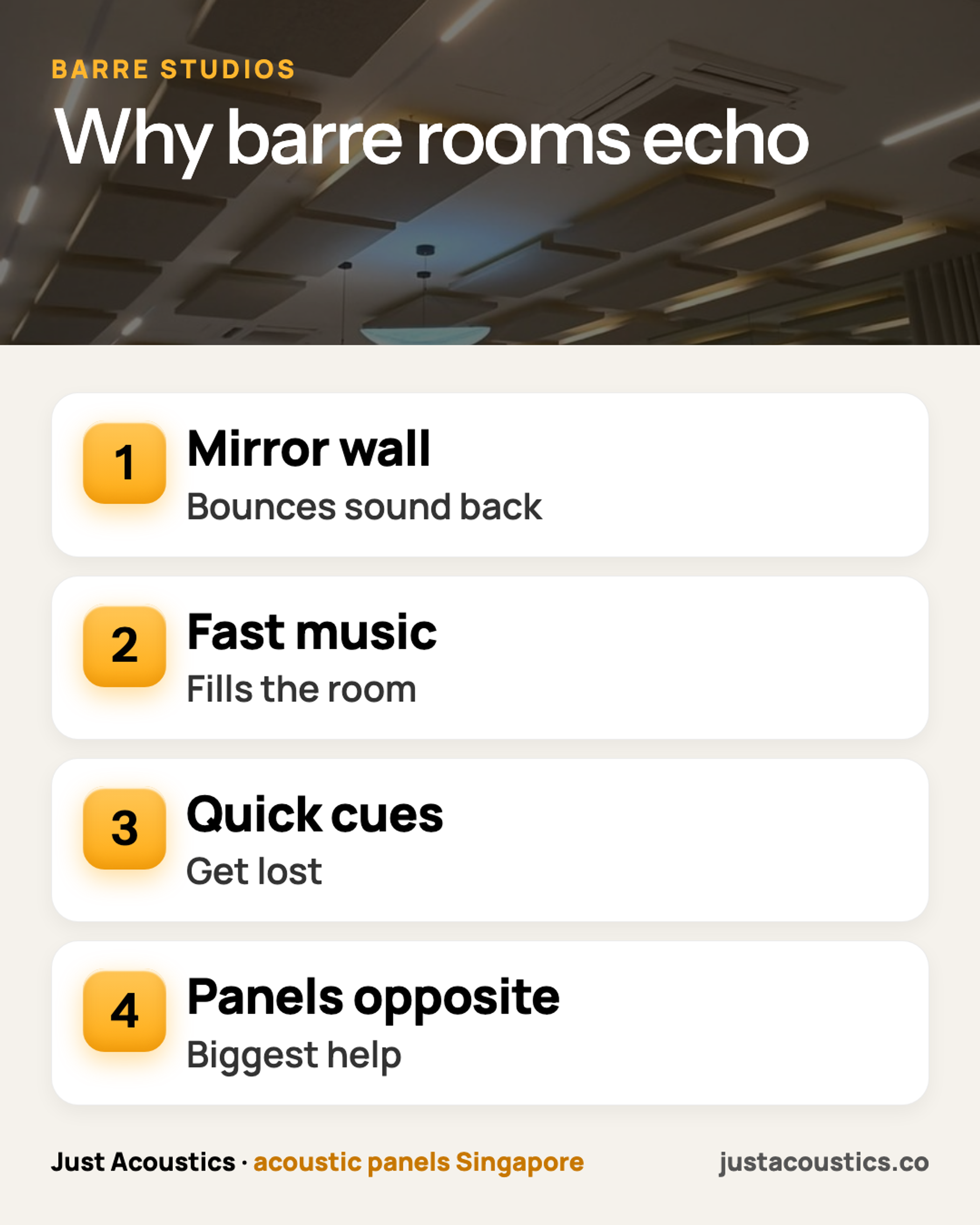 Why barre rooms echo infographic