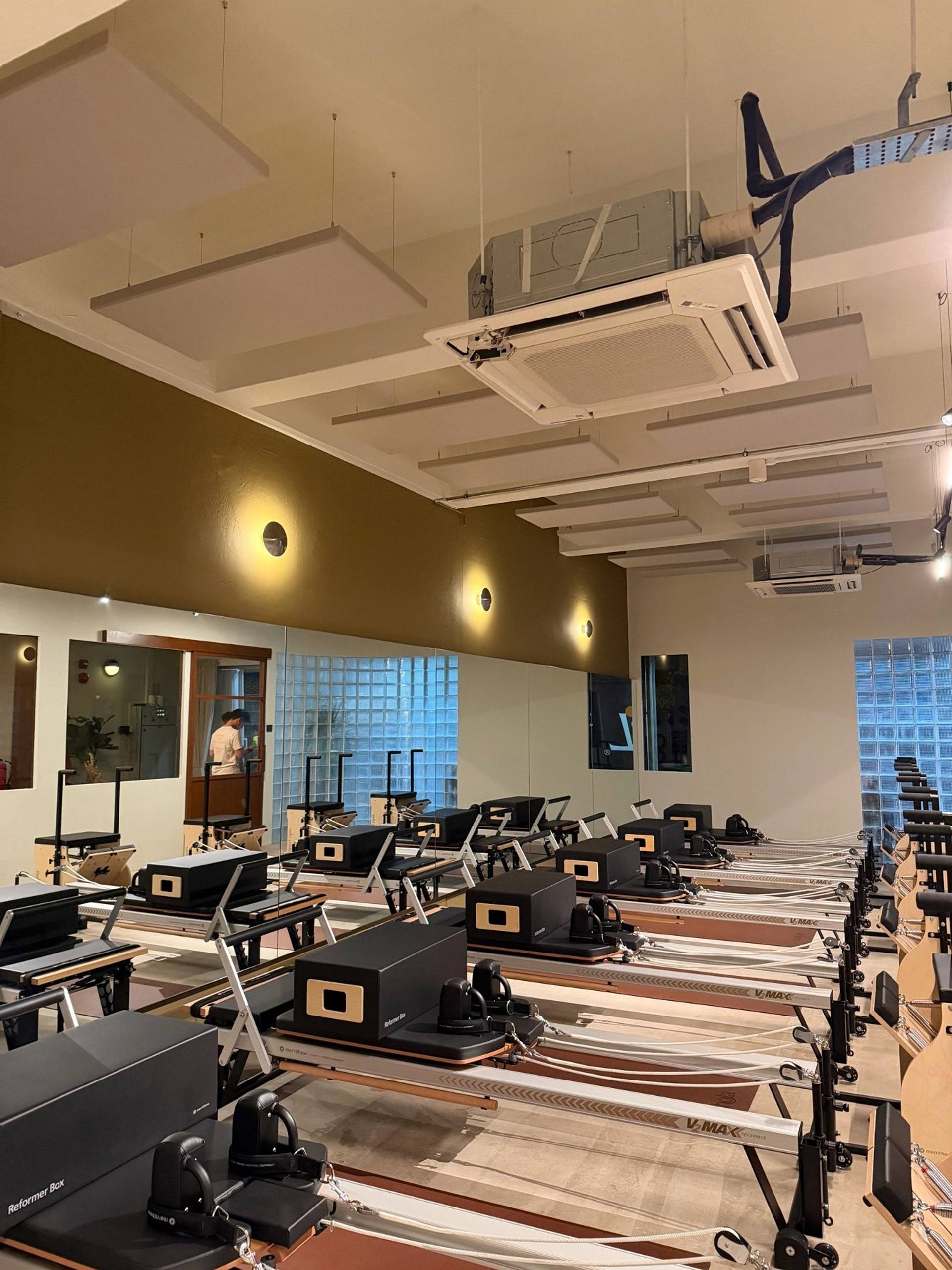 Schola Pilates Studio, Sennett Estate: acoustic panels installed by Just Acoustics