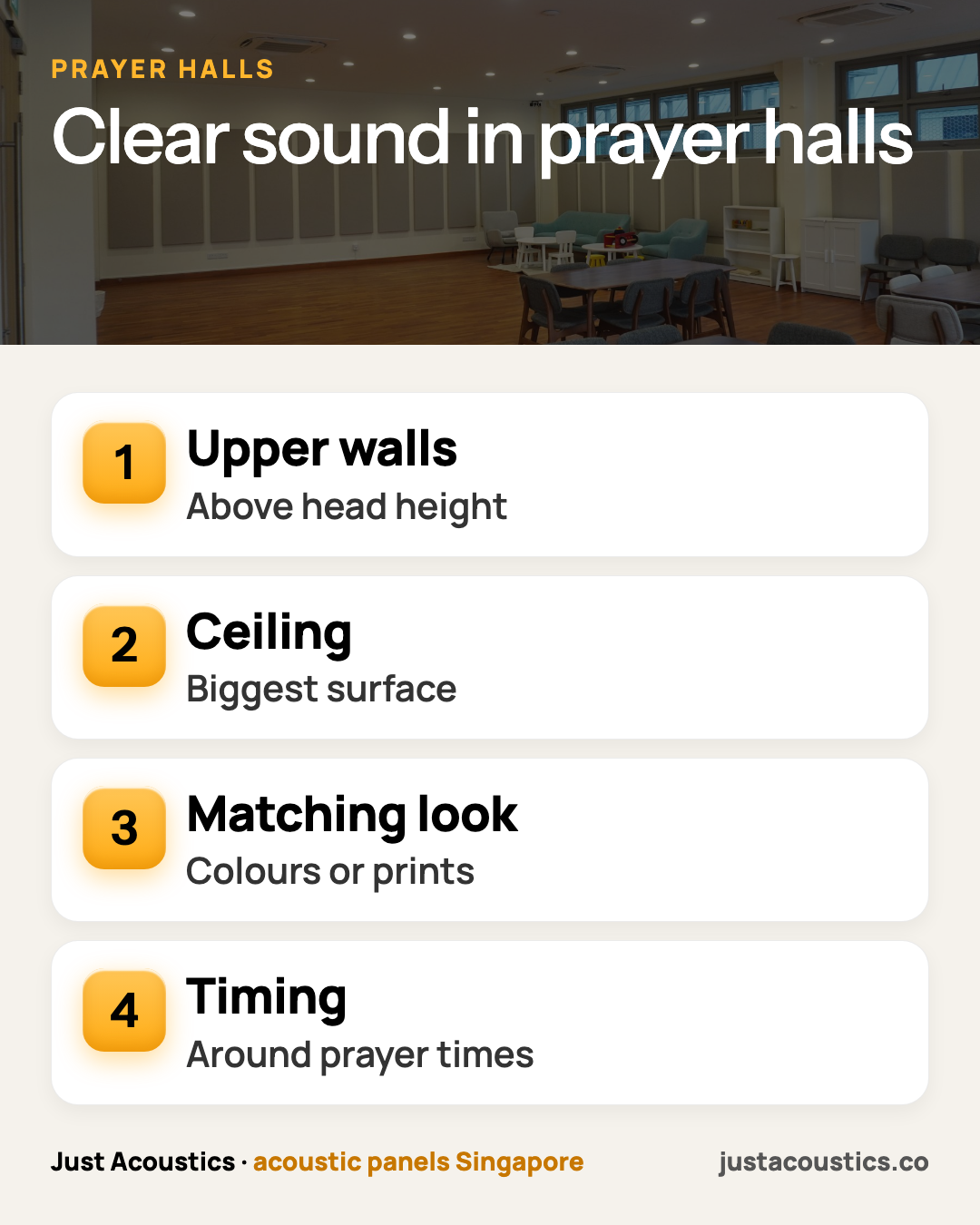 Clear sound in prayer halls infographic
