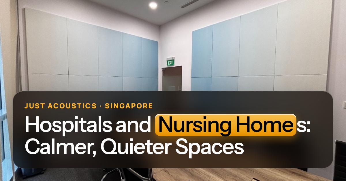 Calm interior with fabric acoustic panels