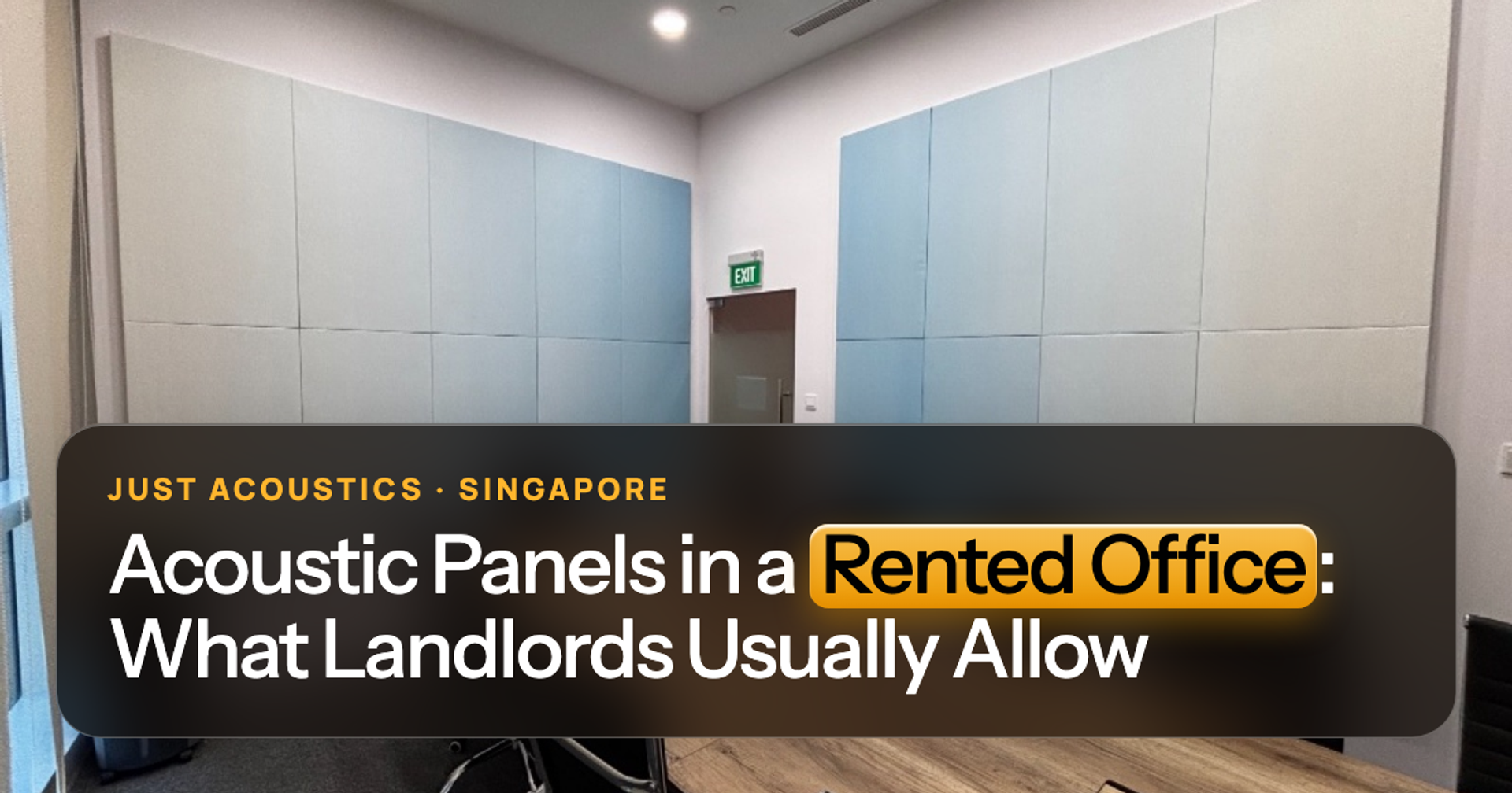 Rented office with acoustic panels