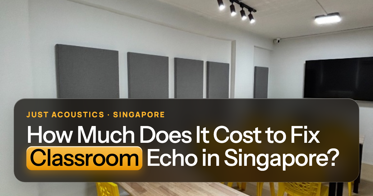 Classroom with acoustic panels on the rear wall