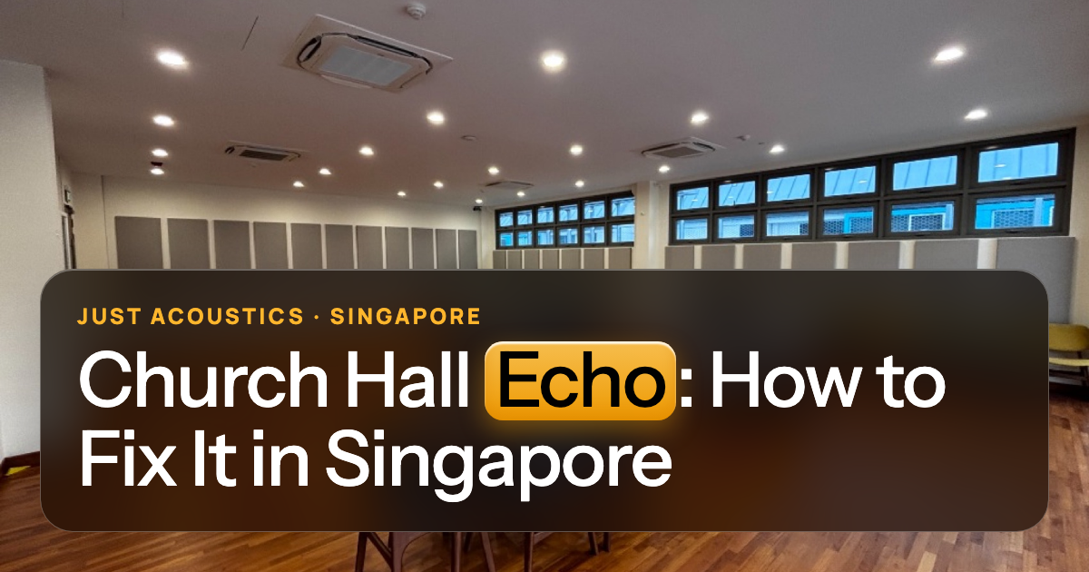 Church hall with rows of chairs and acoustic panels along the walls