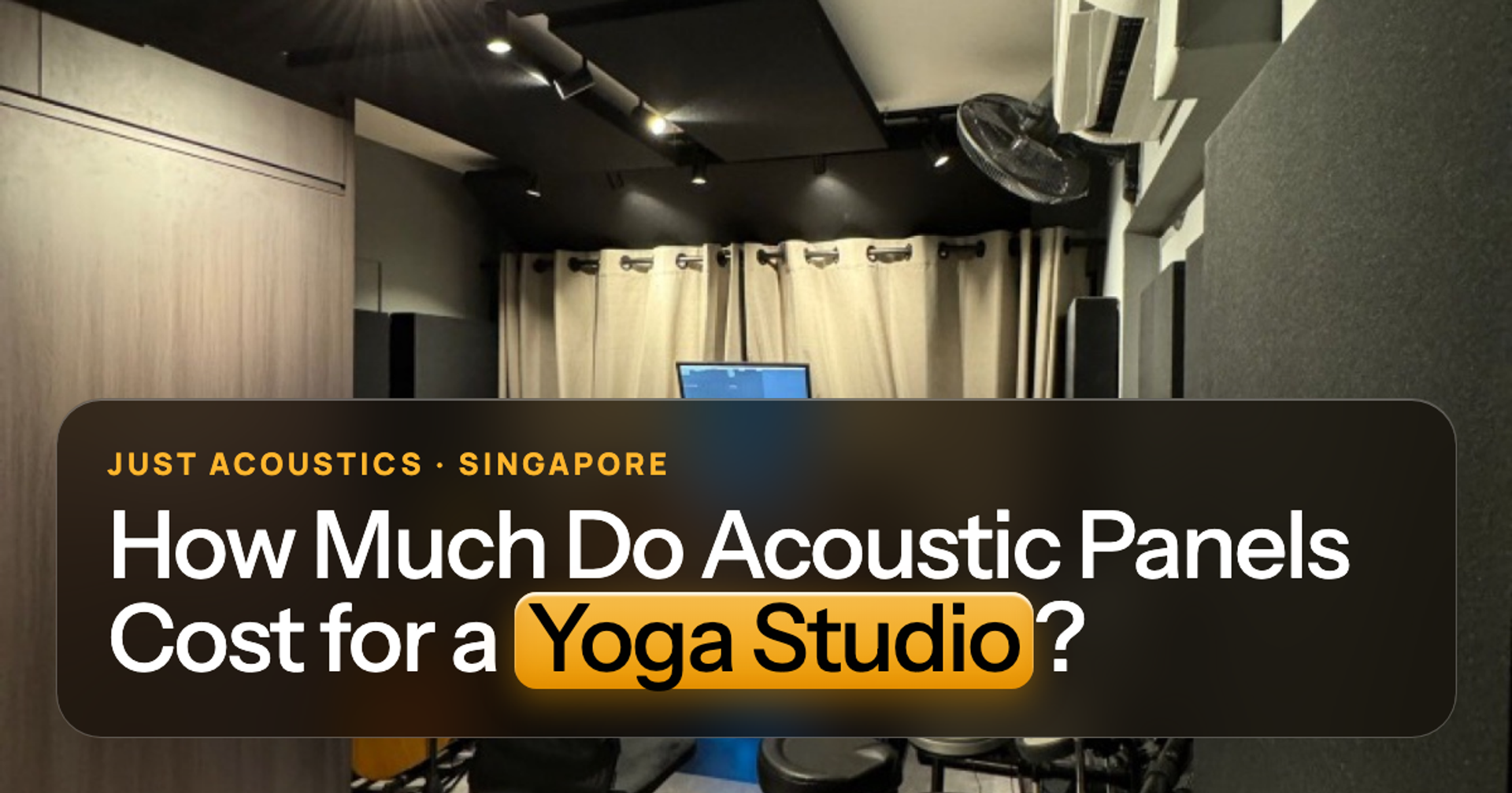 Yoga studio style room with fabric acoustic panels