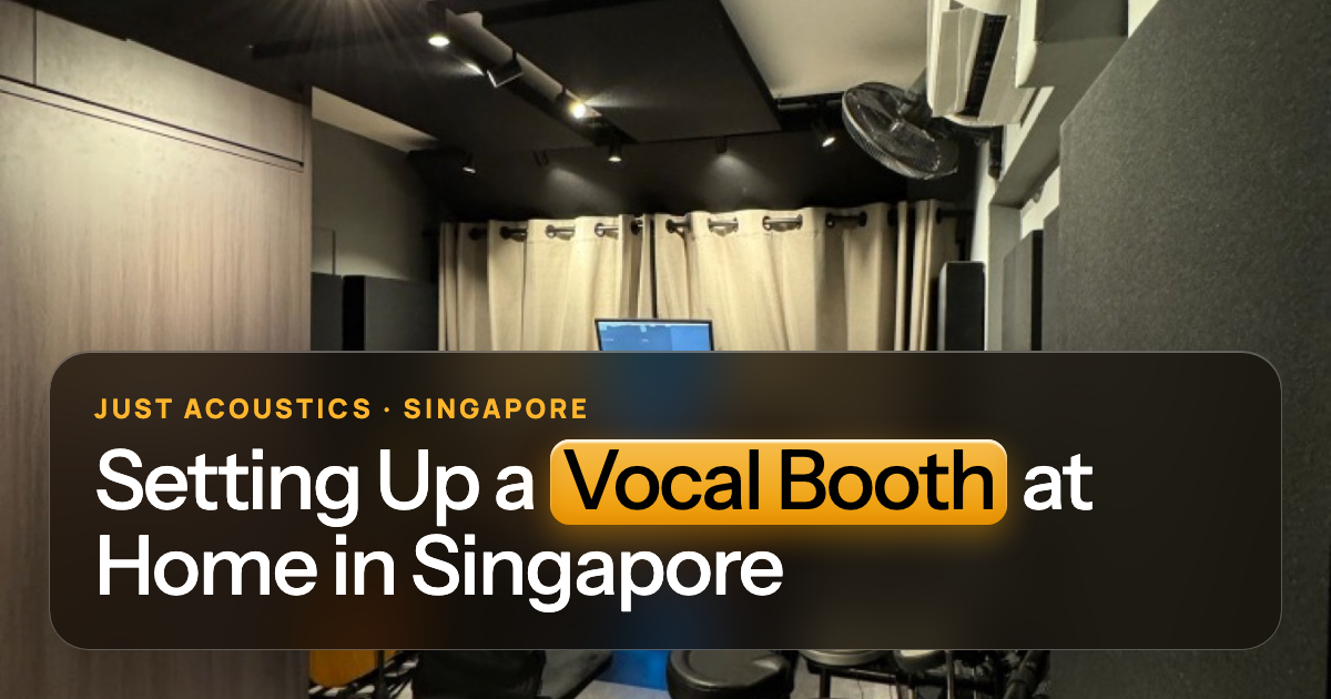 Home studio corner for recording vocals