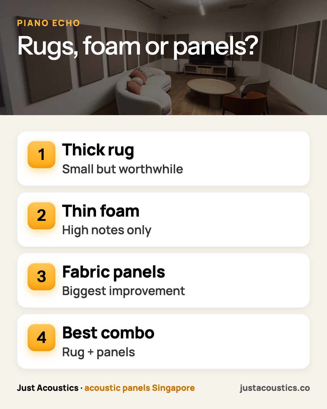 Rugs, foam or panels? infographic