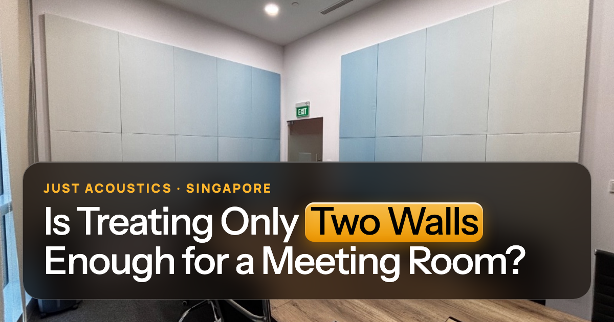 Meeting room with acoustic panels on two adjacent walls