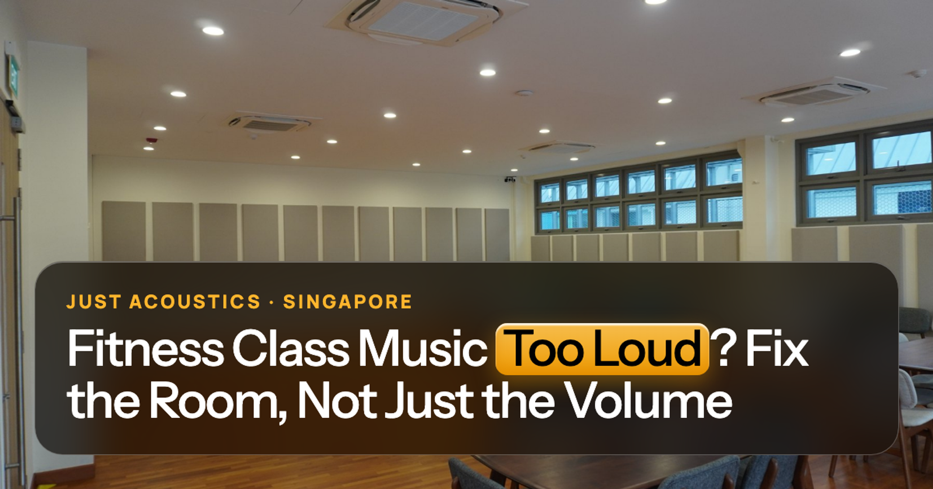 Large class room with acoustic panels on the walls