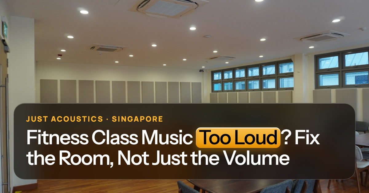 Large class room with acoustic panels on the walls