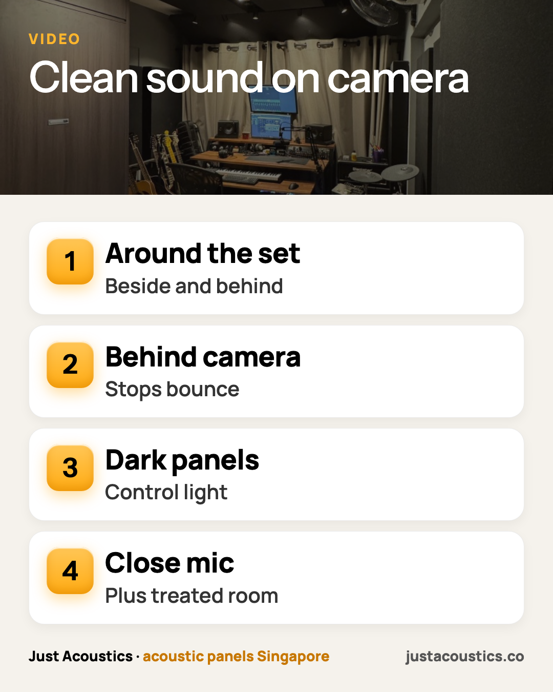 Clean sound on camera infographic