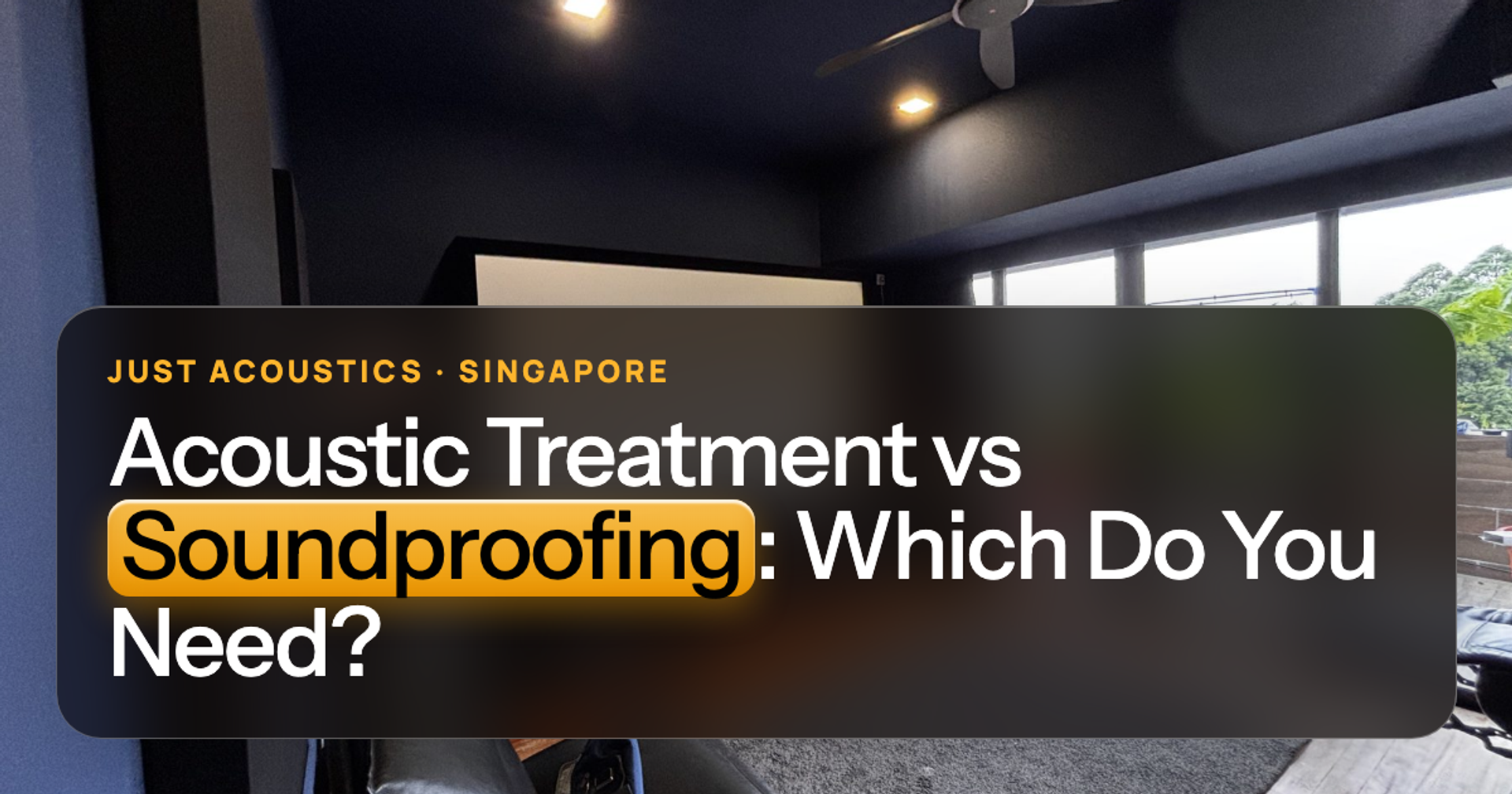 Home cinema in Singapore with acoustic panels on the side walls