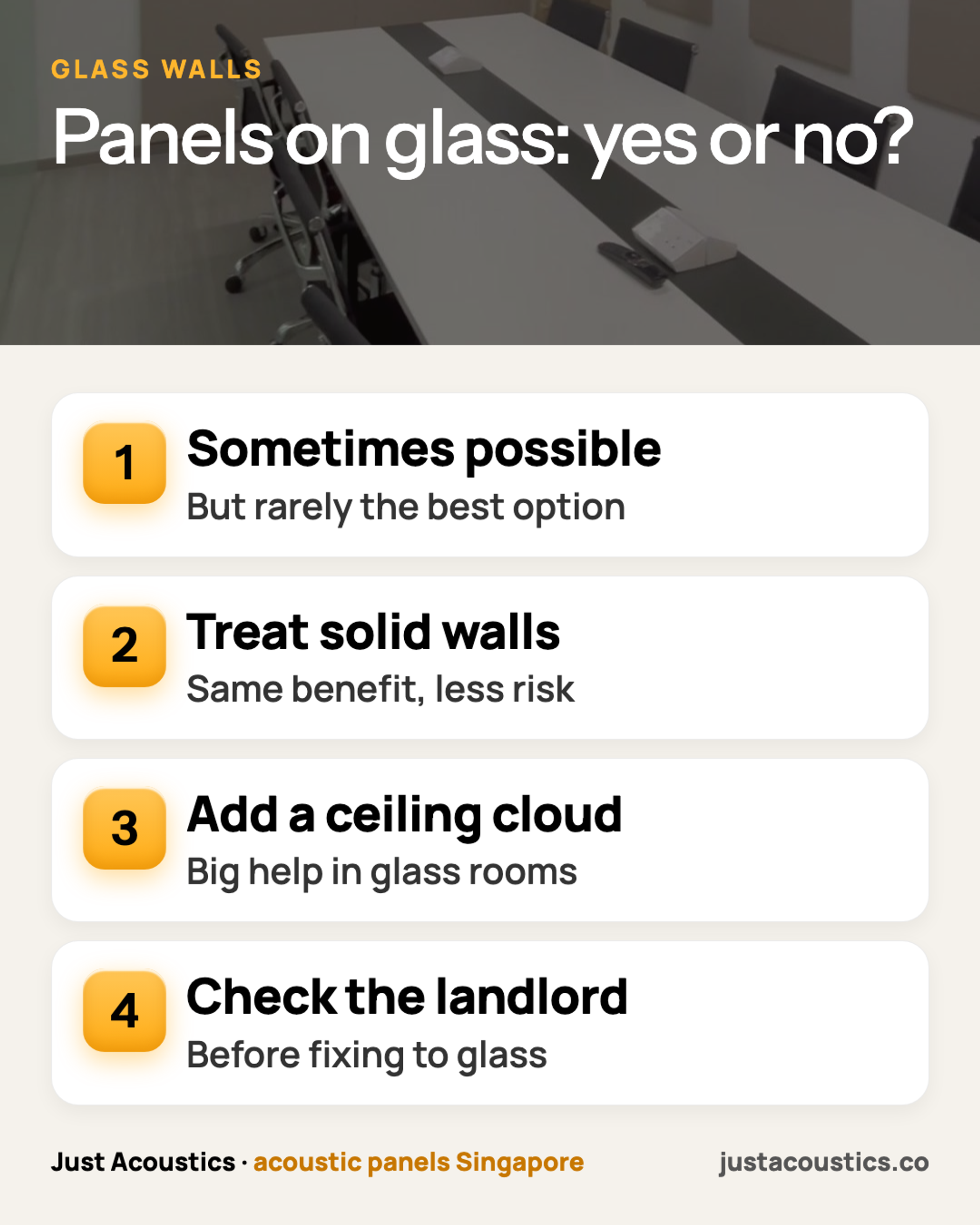 Panels on glass: yes or no? infographic