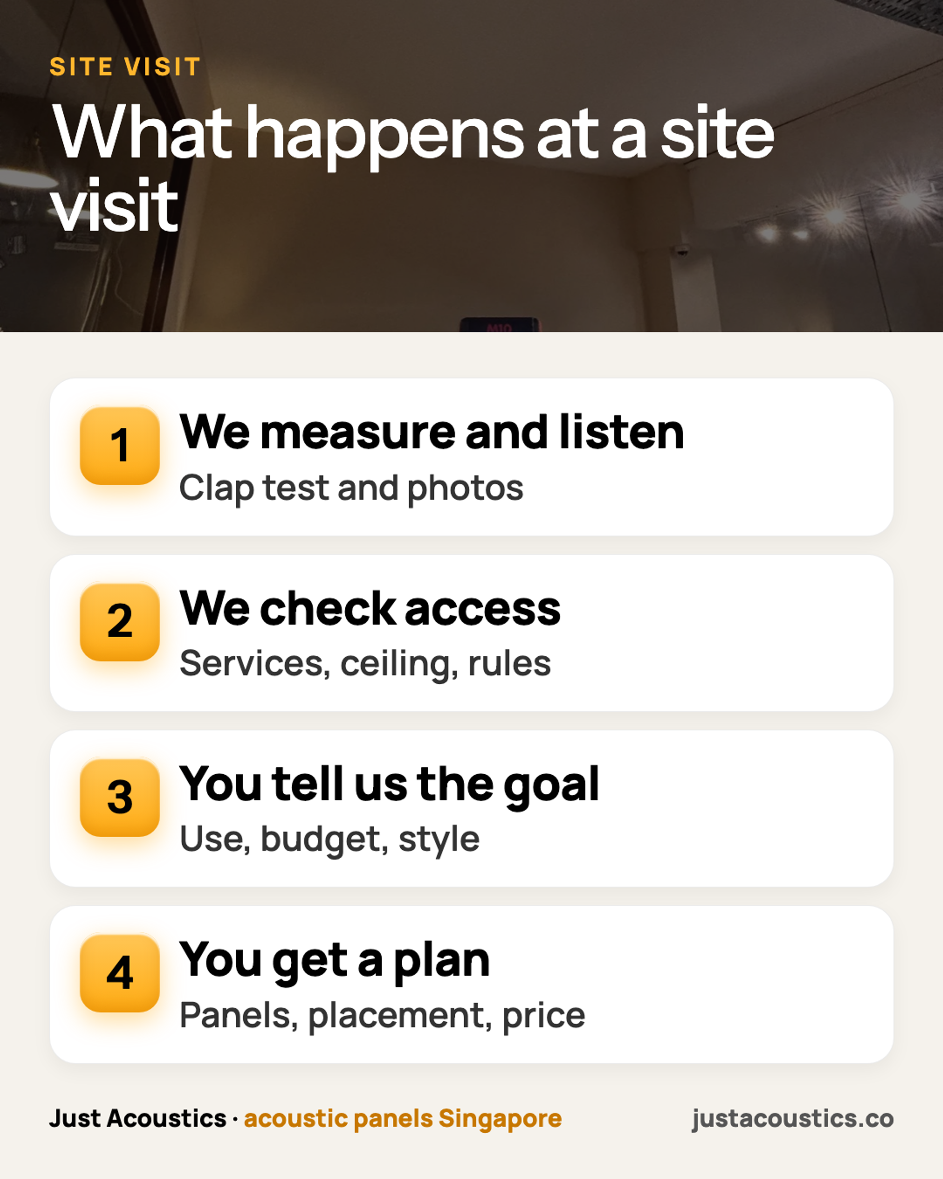 What happens at a site visit infographic