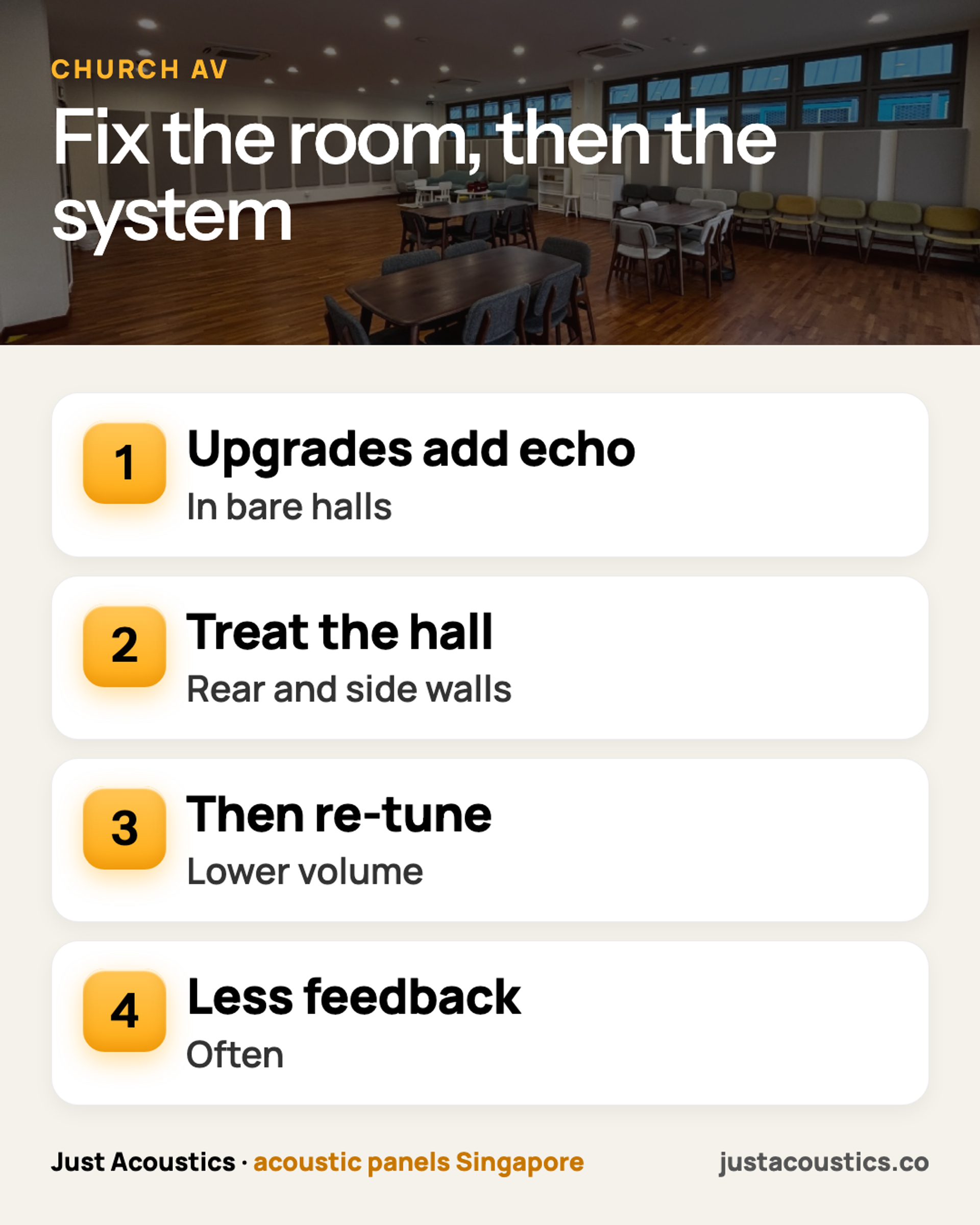 Fix the room, then the system infographic