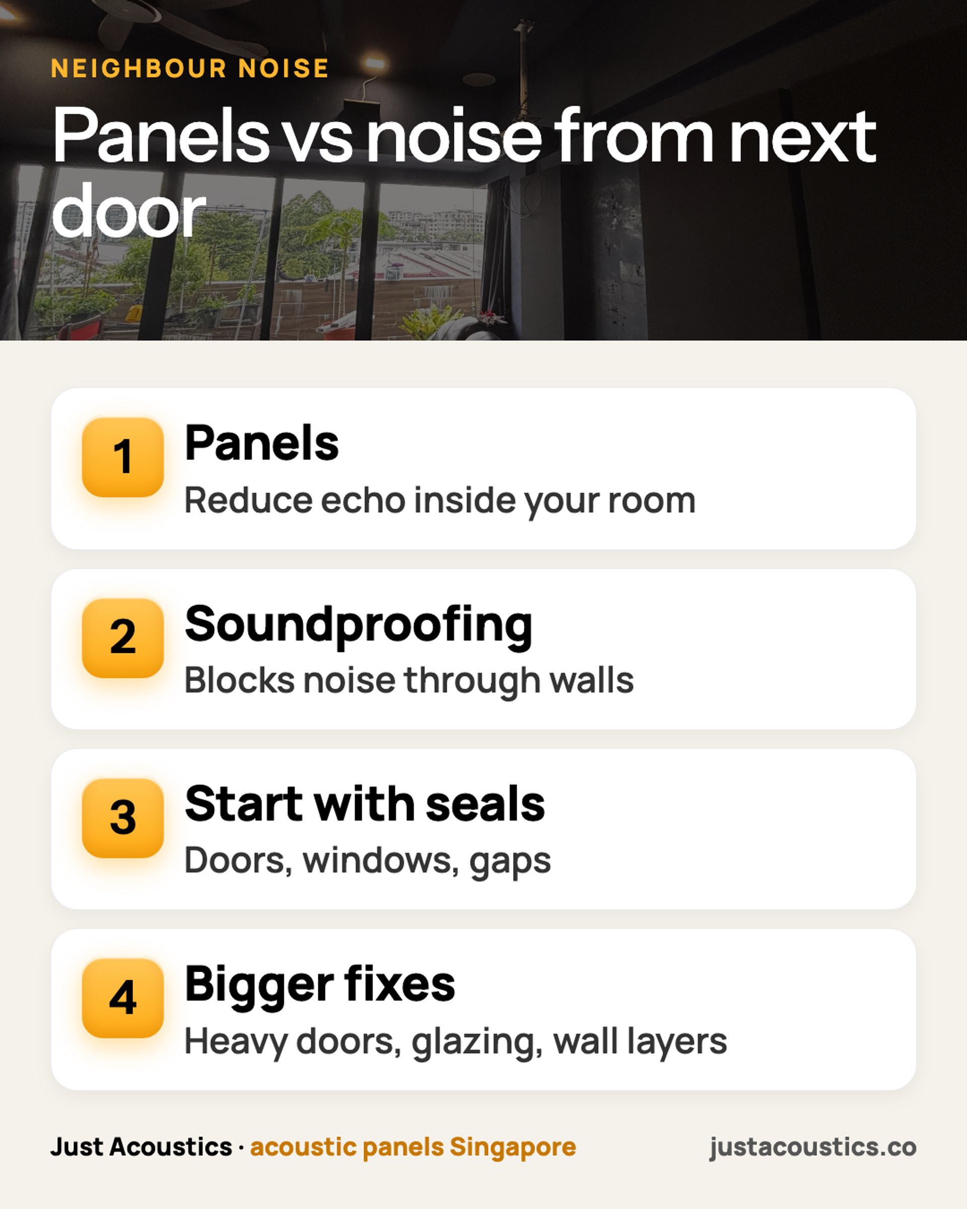 Panels vs noise from next door infographic