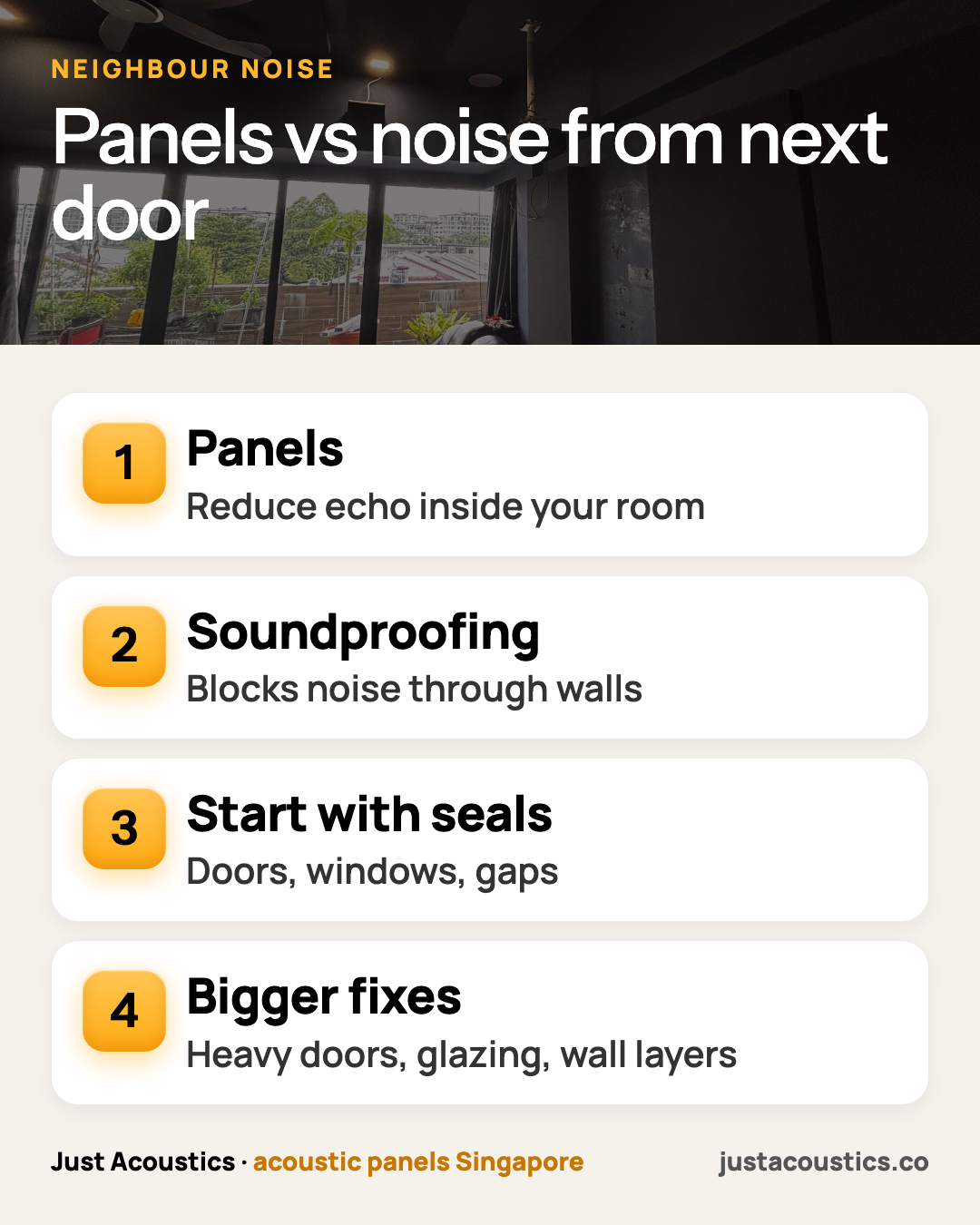 Panels vs noise from next door infographic