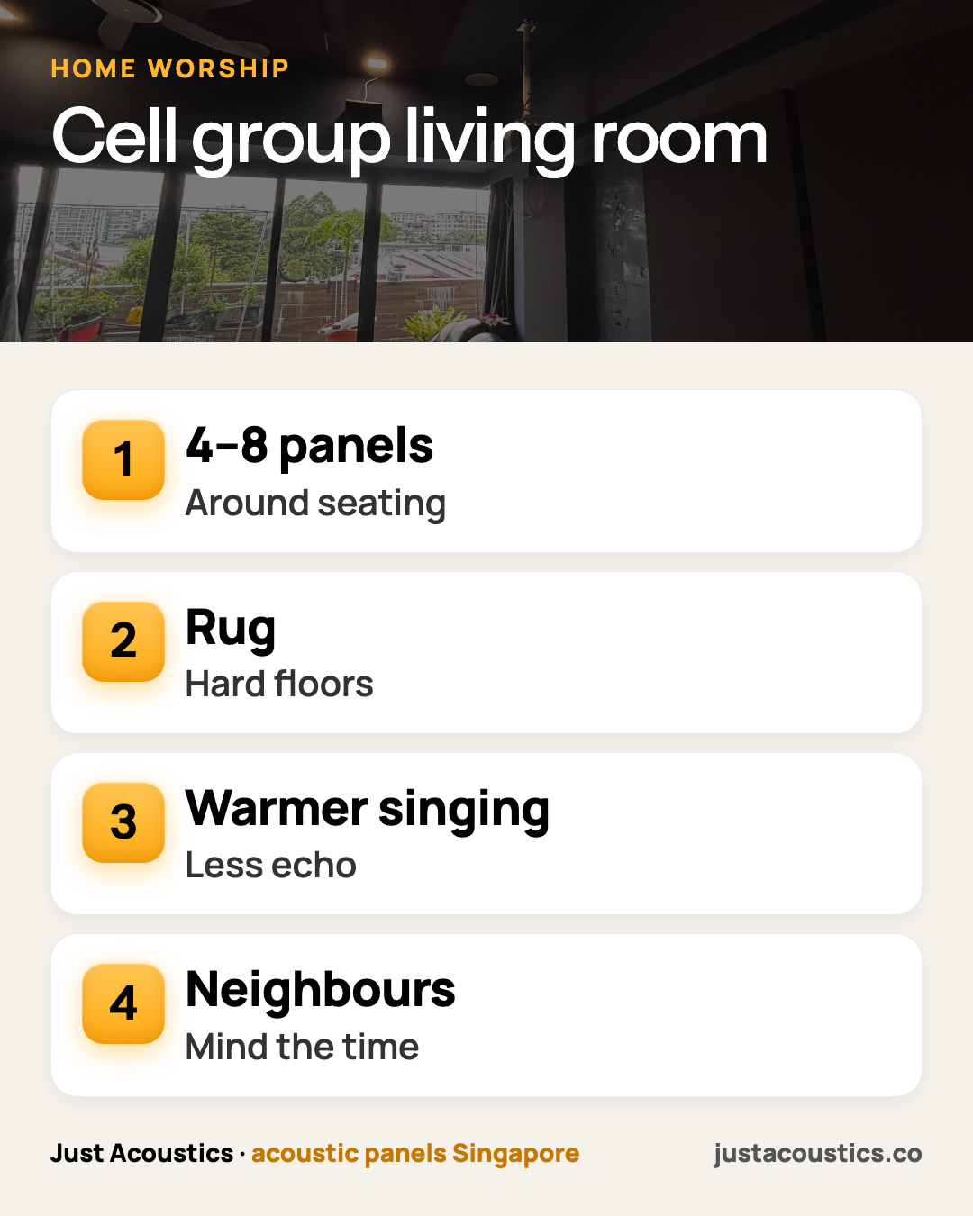 Cell group living room infographic