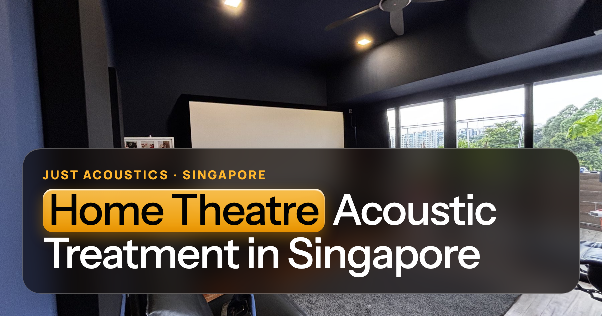 Home cinema with projector screen and acoustic treatment