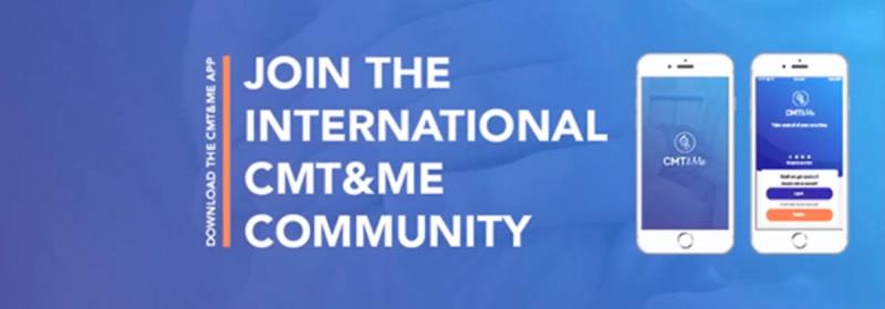 Join the International CMT&ME Community promotional banner with mobile app screenshots.