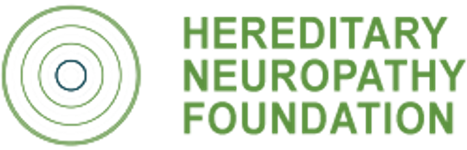 Hereditary Neuropathy Foundation logo with concentric circles and green text.