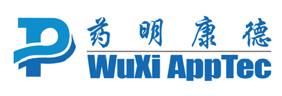 WuXi AppTec company logo with Chinese characters and blue stylized P design