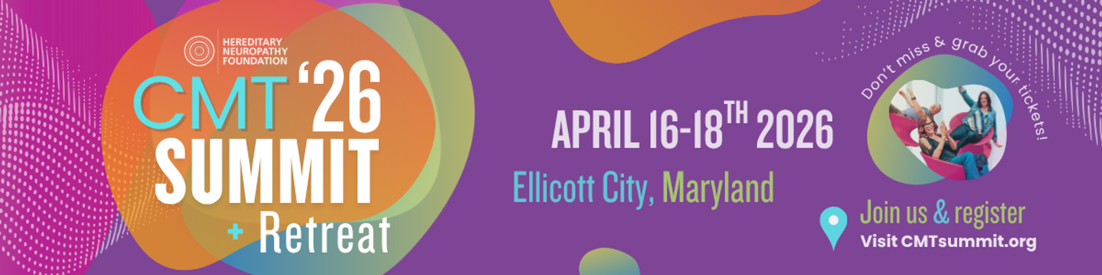 CMT '26 Summit + Retreat promotional banner, April 16-18, 2026, Ellicott City, Maryland
