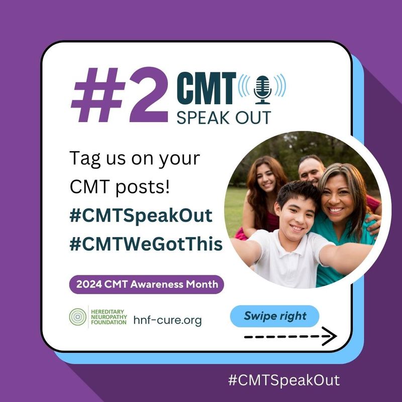 CMT Speak Out campaign card with hashtags #CMTSpeakOut and #CMTWeGotThis featuring a smiling family photo.