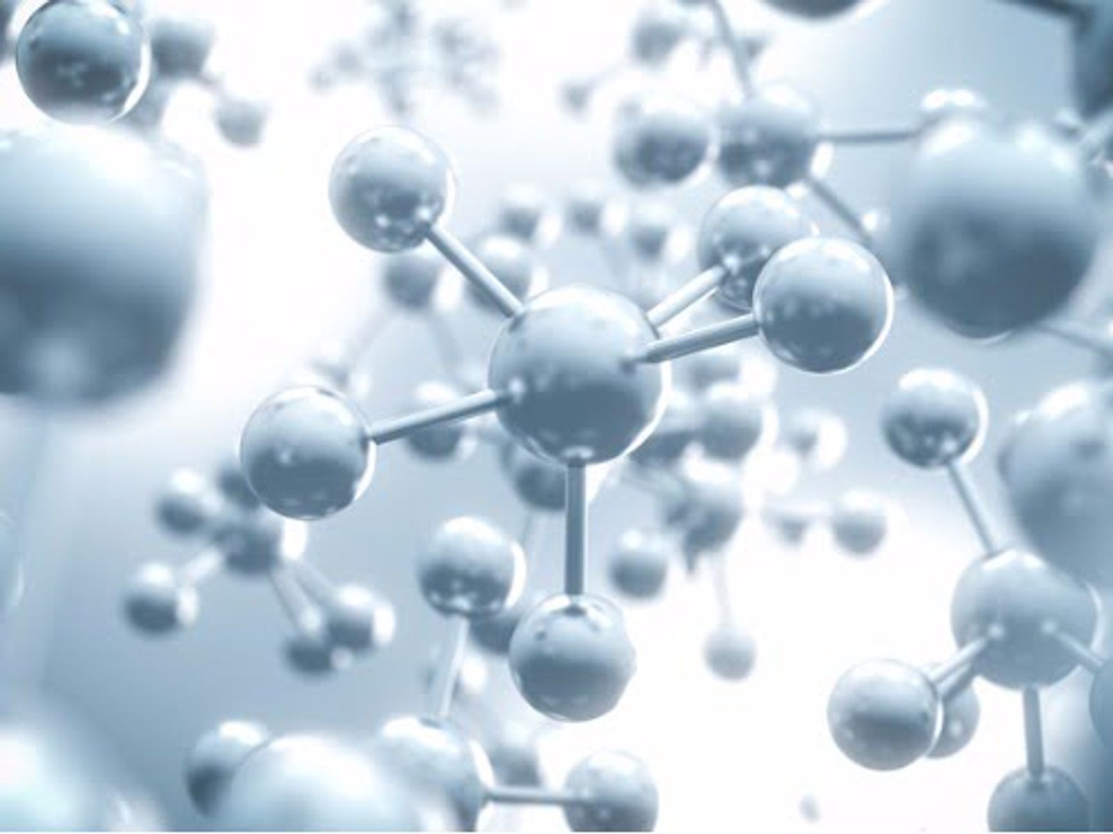 3D molecular structure with spheres connected by bonds on white background.
