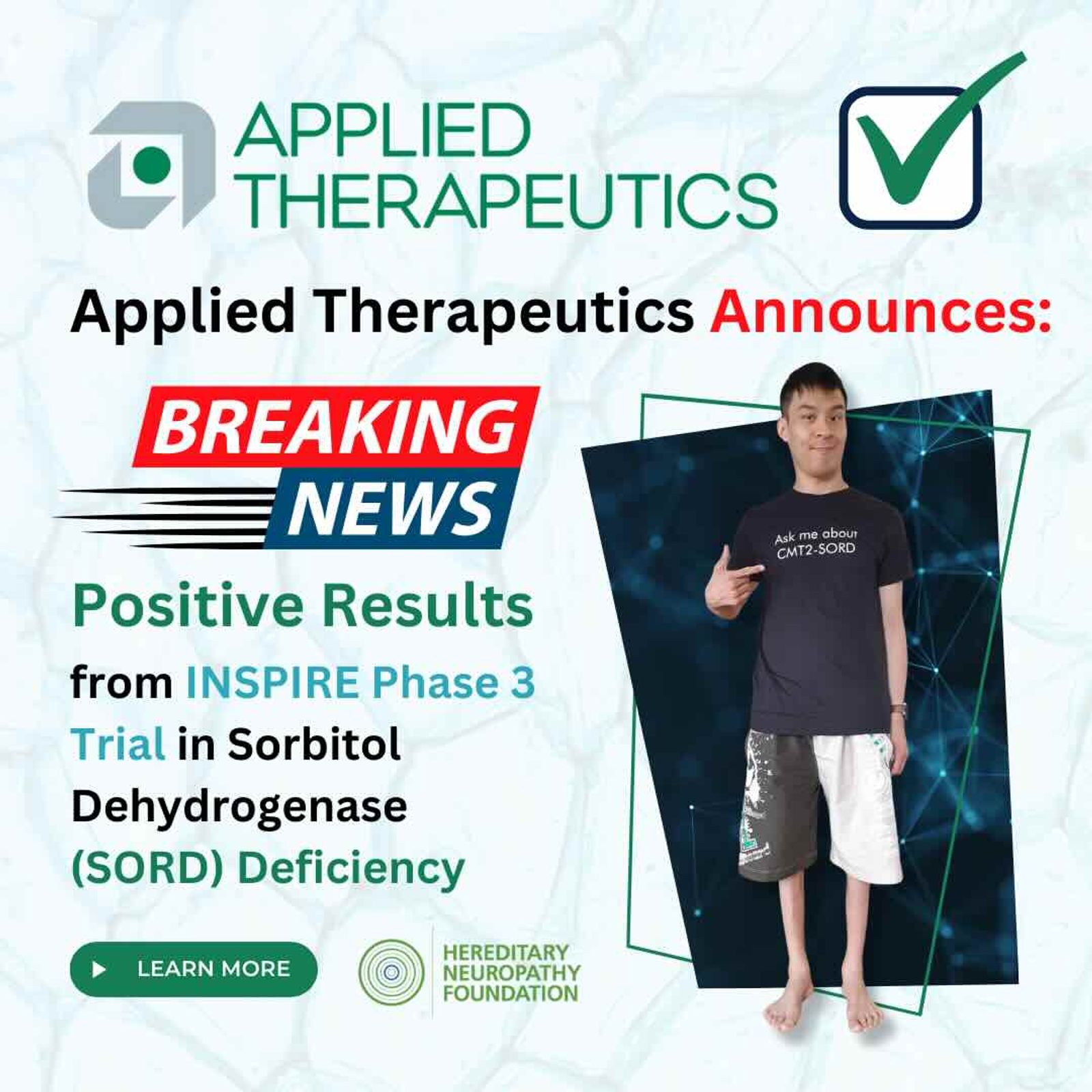 Applied Therapeutics anuncia noticias de última hora sobre resultados positivos del ensayo INSPIRE de fase 3 para el tratamiento de la deficiencia de SORD.