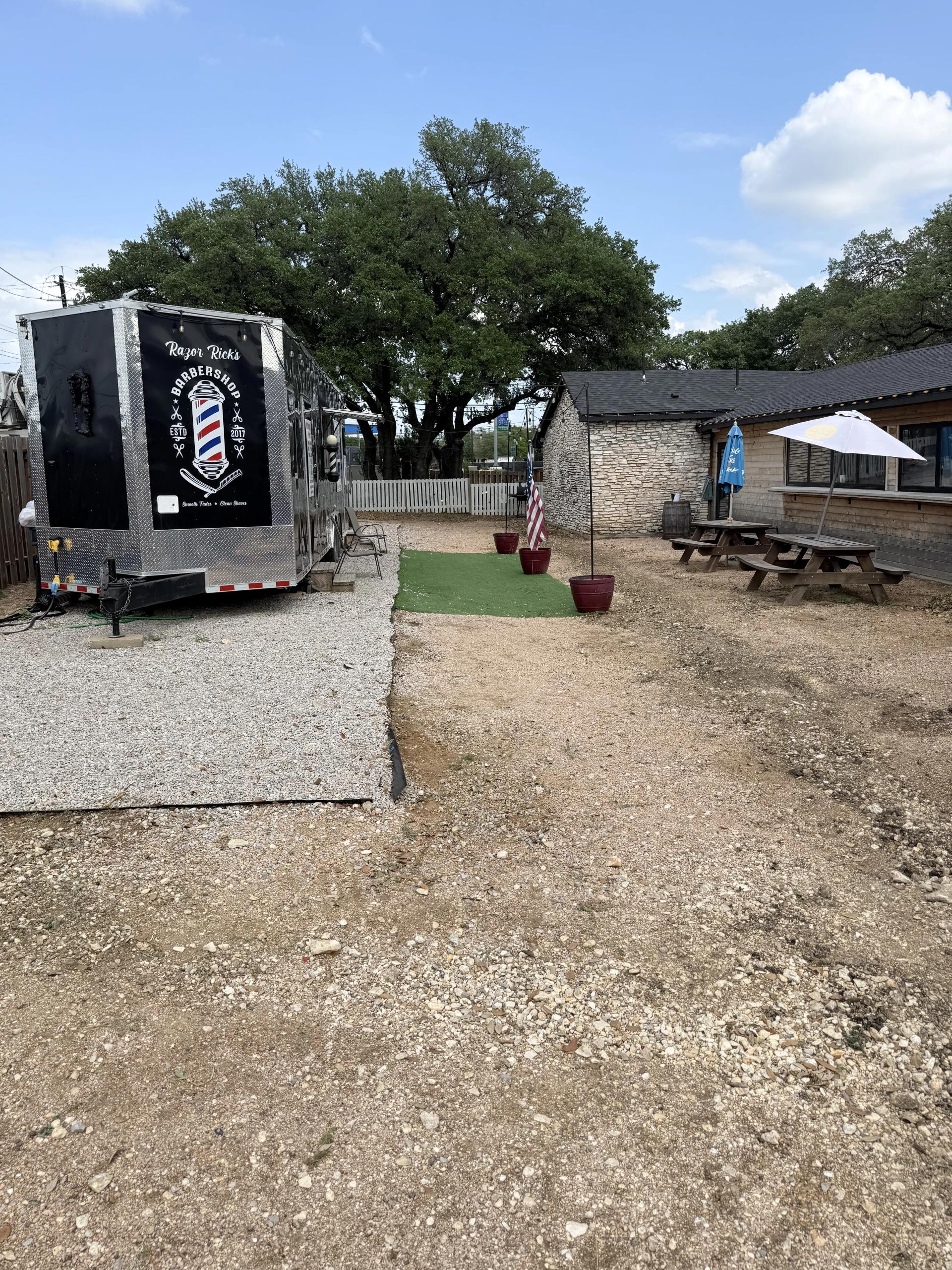 Back side of the Lucky Duck before artificial turf installation 