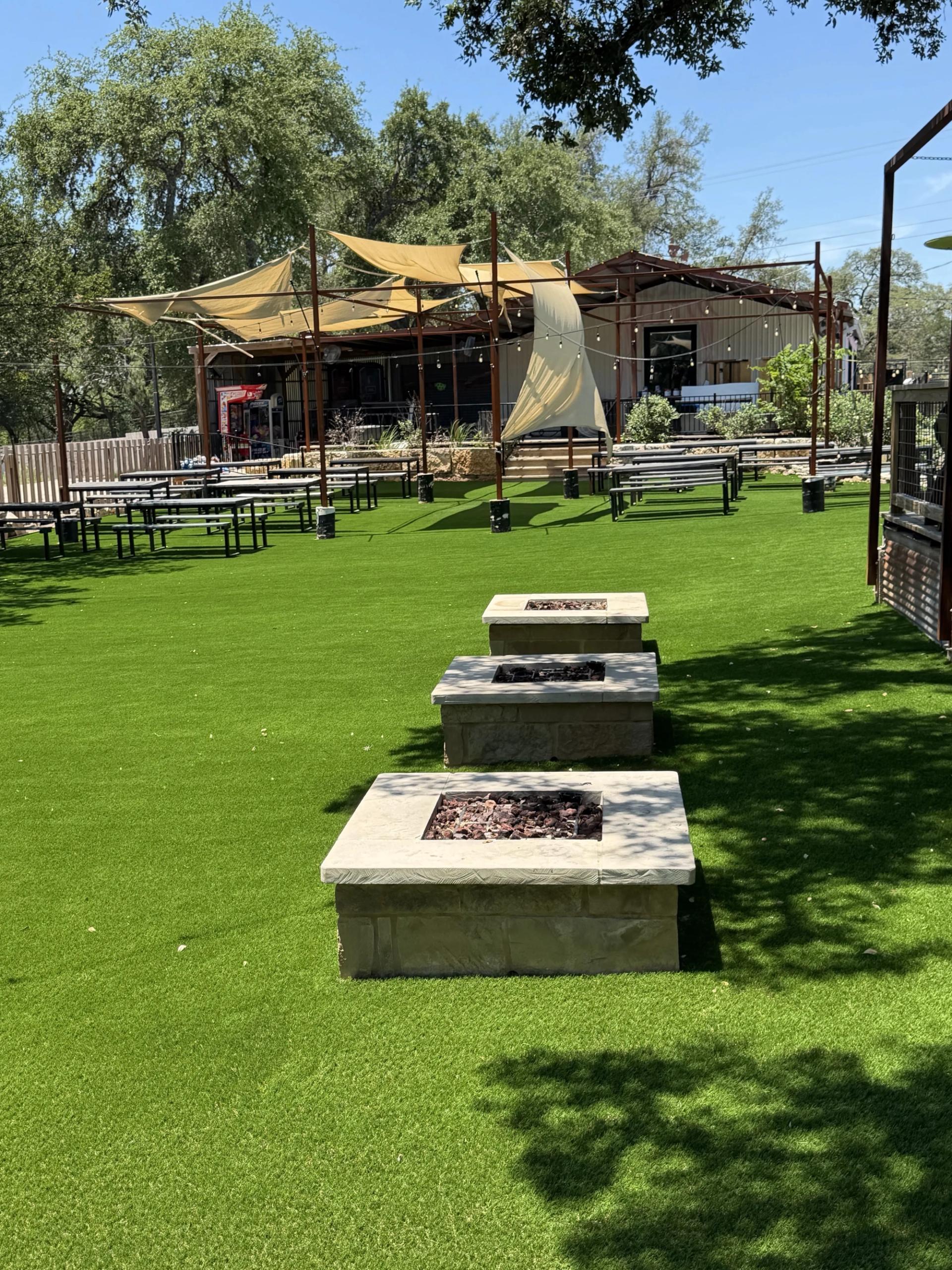 The Lucky Duck main area after having artificial turf installation
