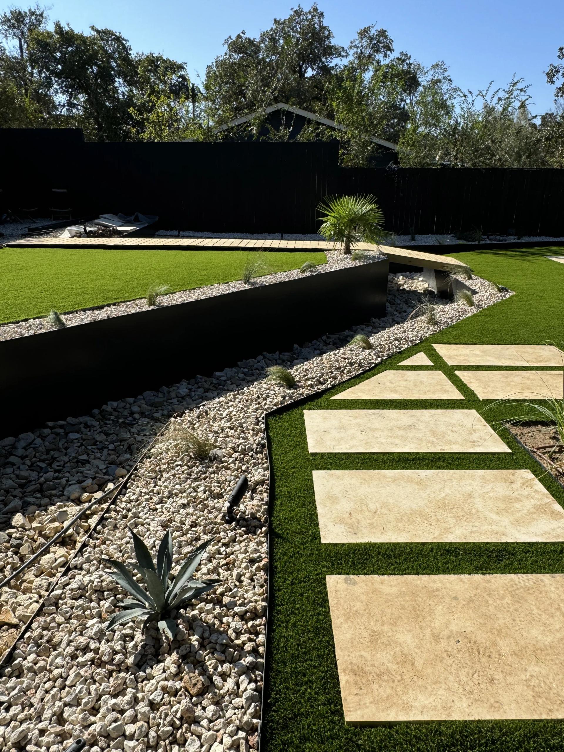 Artificial turf with backyard