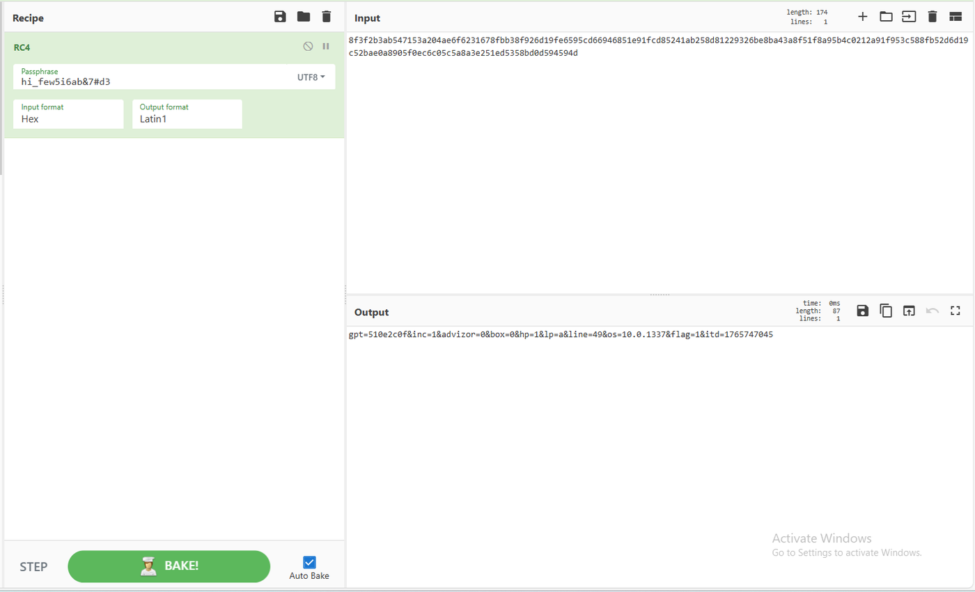 Fig 21. Decrypting request in cyberchef