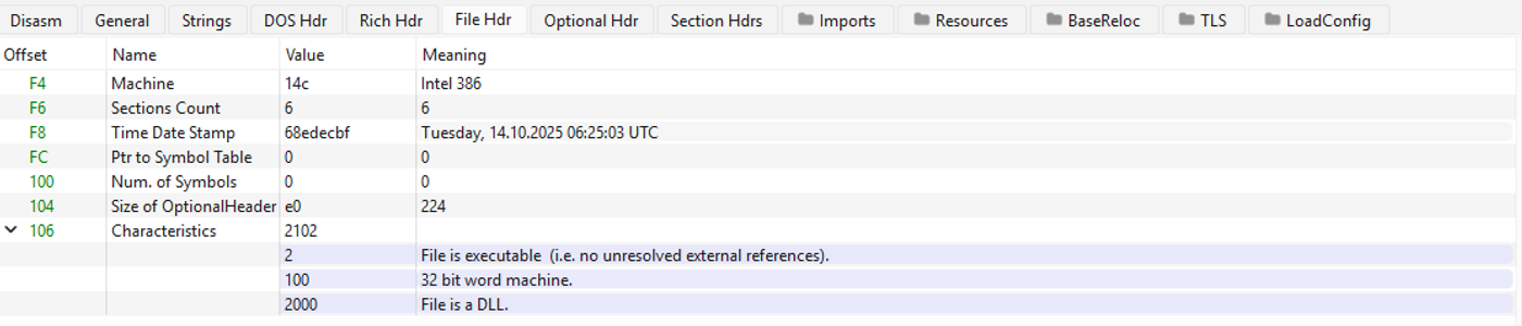 Fig 18. Socks5systemz PE file header.