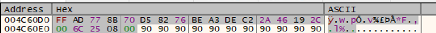 Fig 13. Pointer and key structure in x32dbg