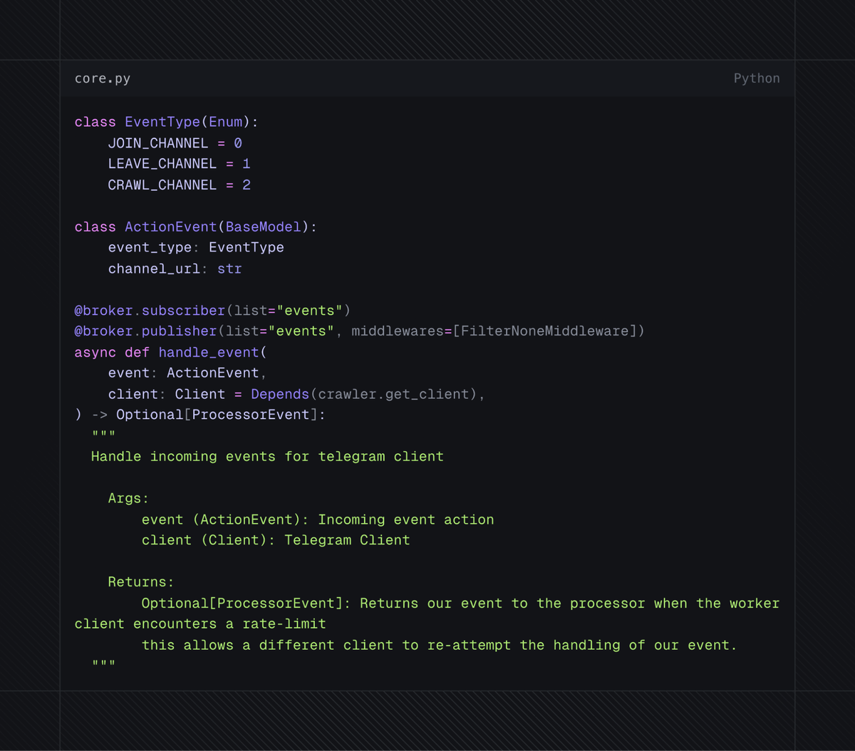 Telegram worker base