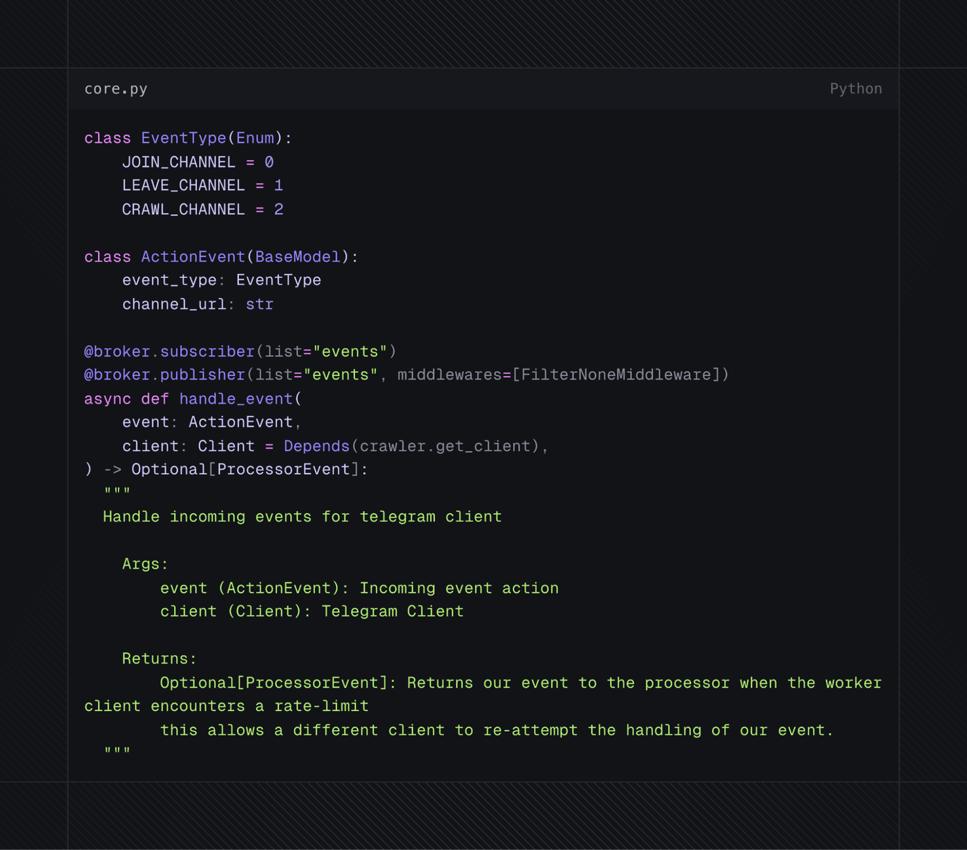 Telegram worker base
