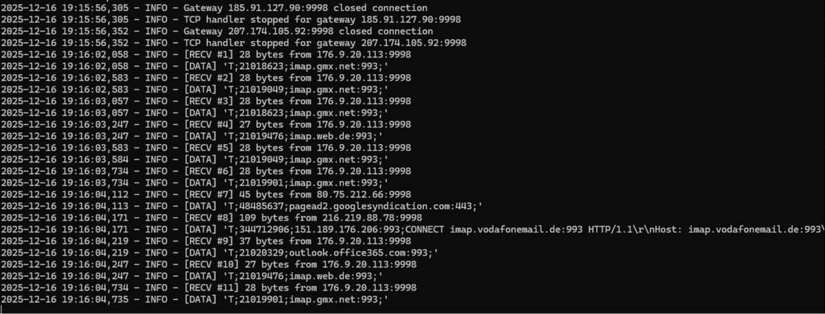 ตัวอย่างทราฟฟิกที่ถูกนำไปใช้ในกิจกรรม credential stuffing