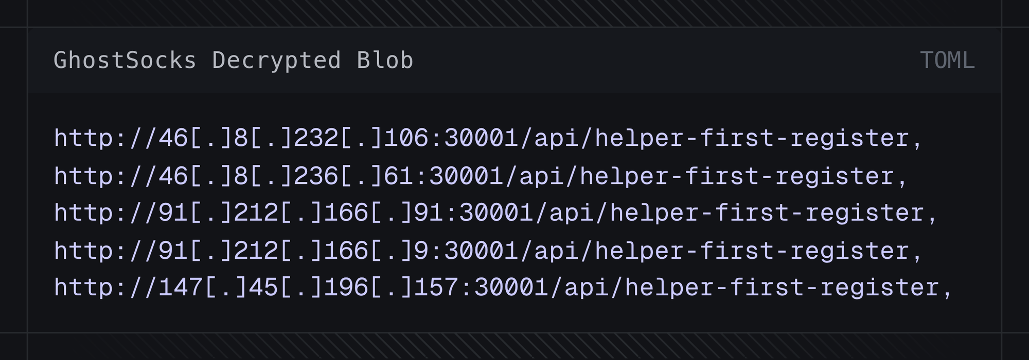 GhostSocks Decrypted Blob