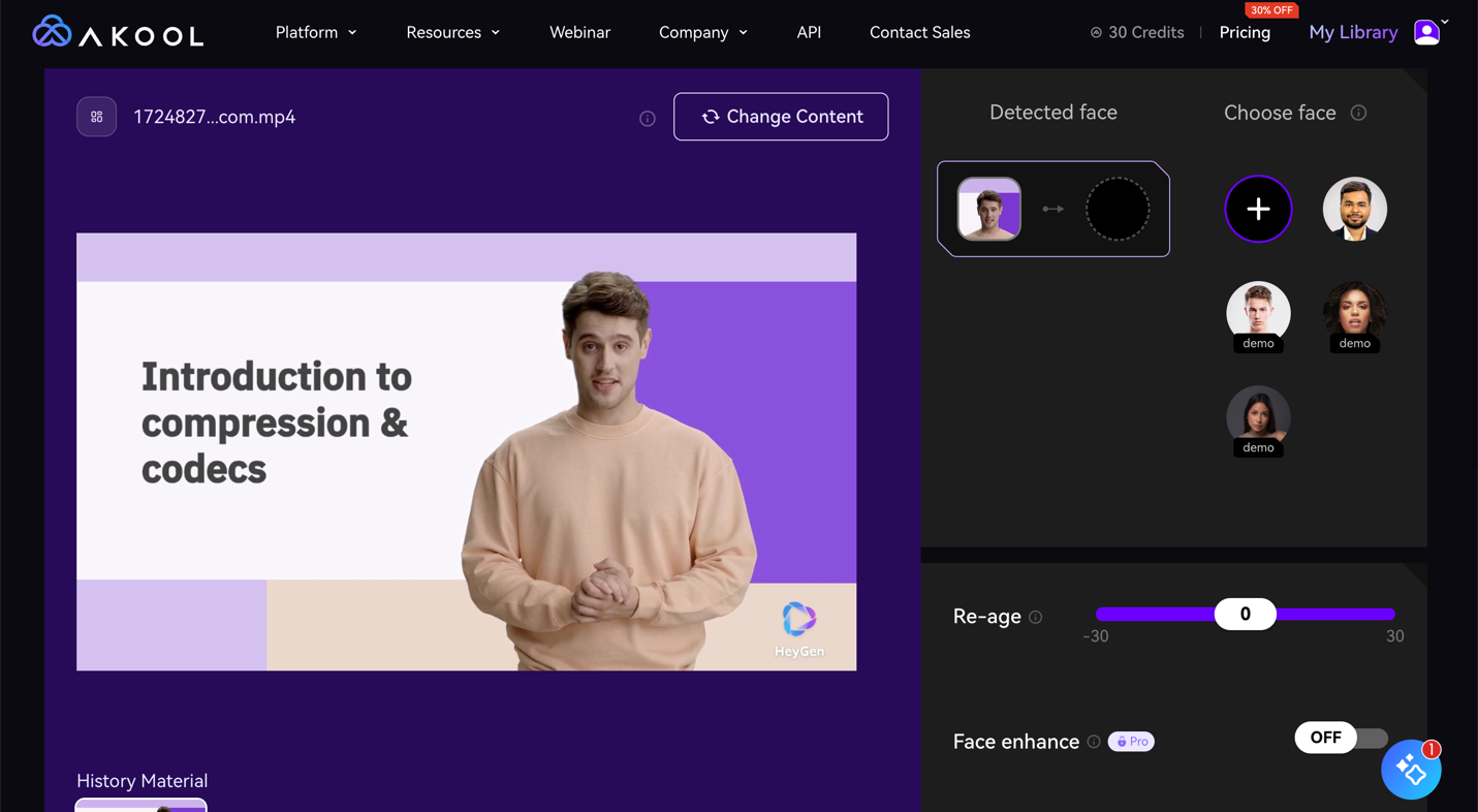 Face Swapping in AKOOL Text-to-video platform