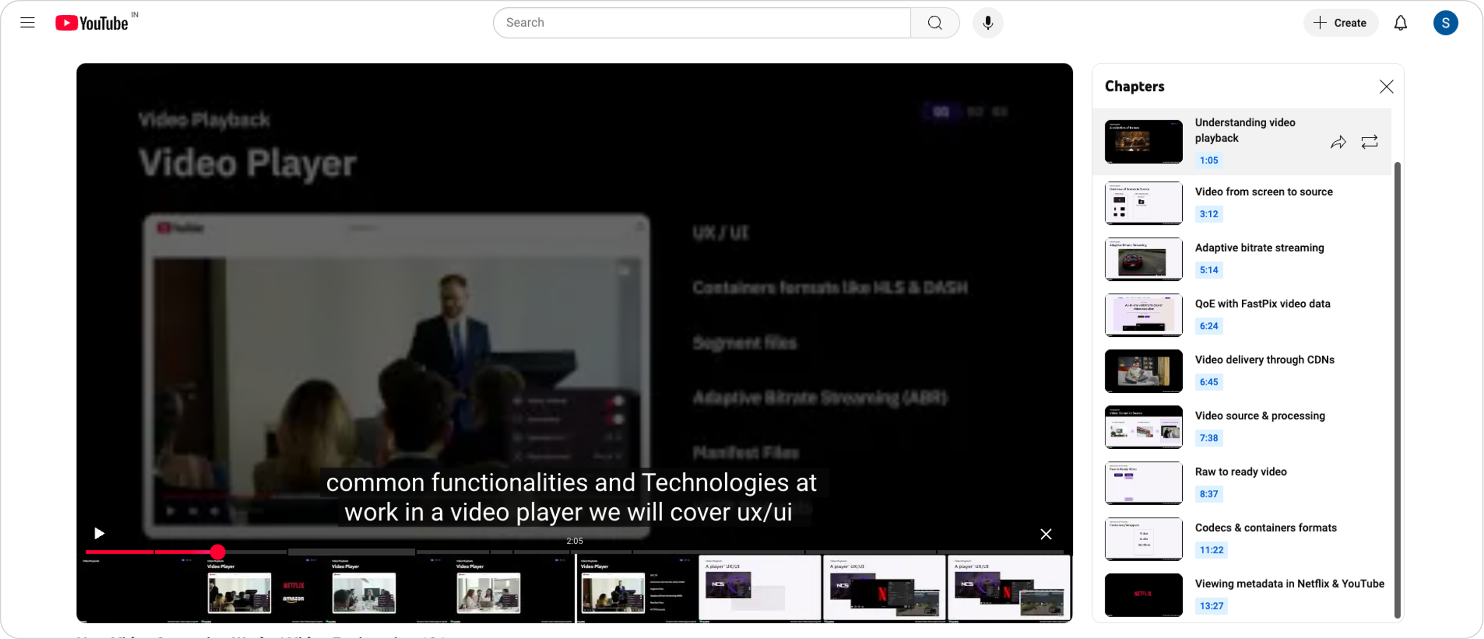 This is how chapters look in YouTube